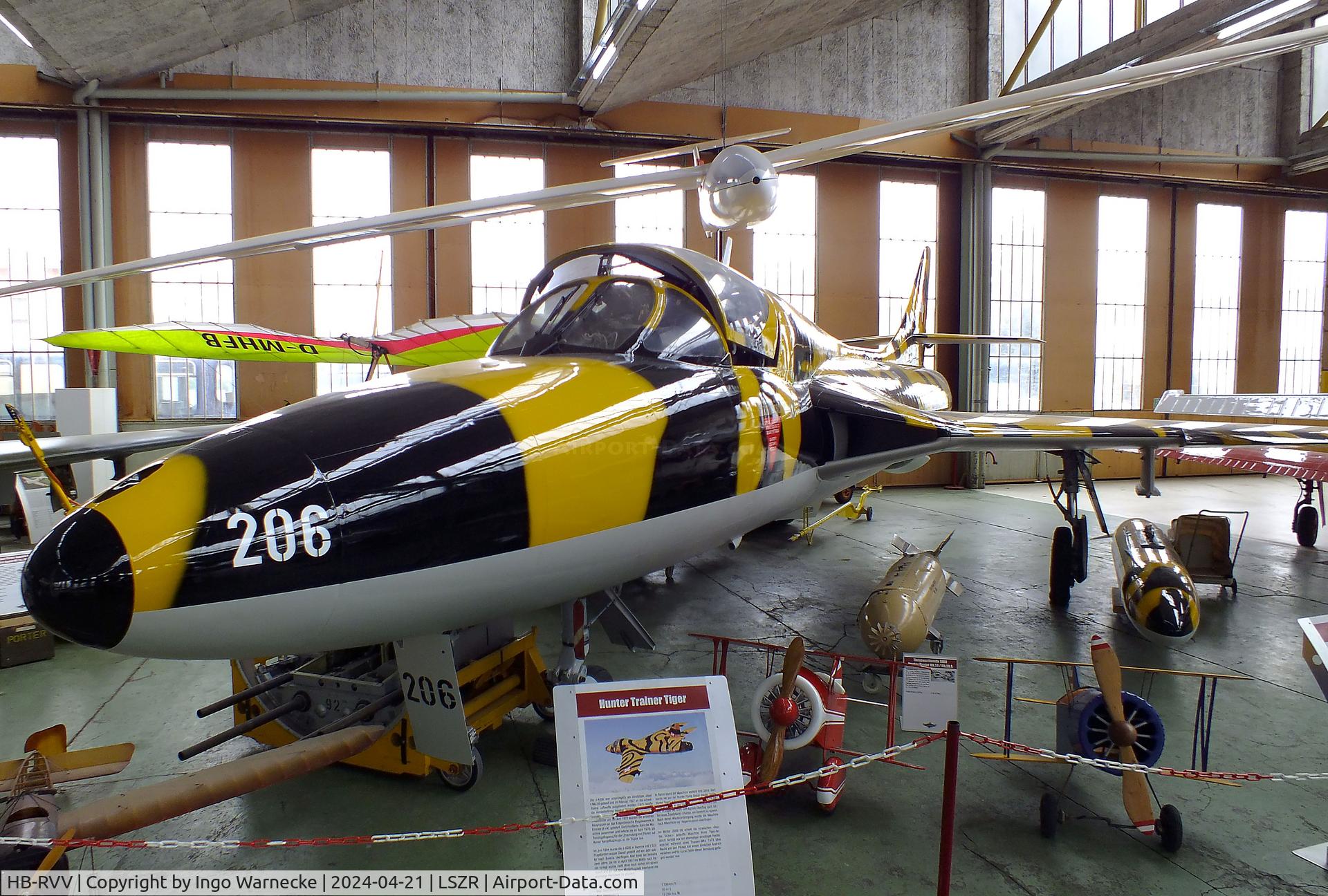 HB-RVV, 1968 Hawker Hunter T.68 C/N 41H-670841, Hawker Hunter T68 at the FFA-Museum, Altenrhein