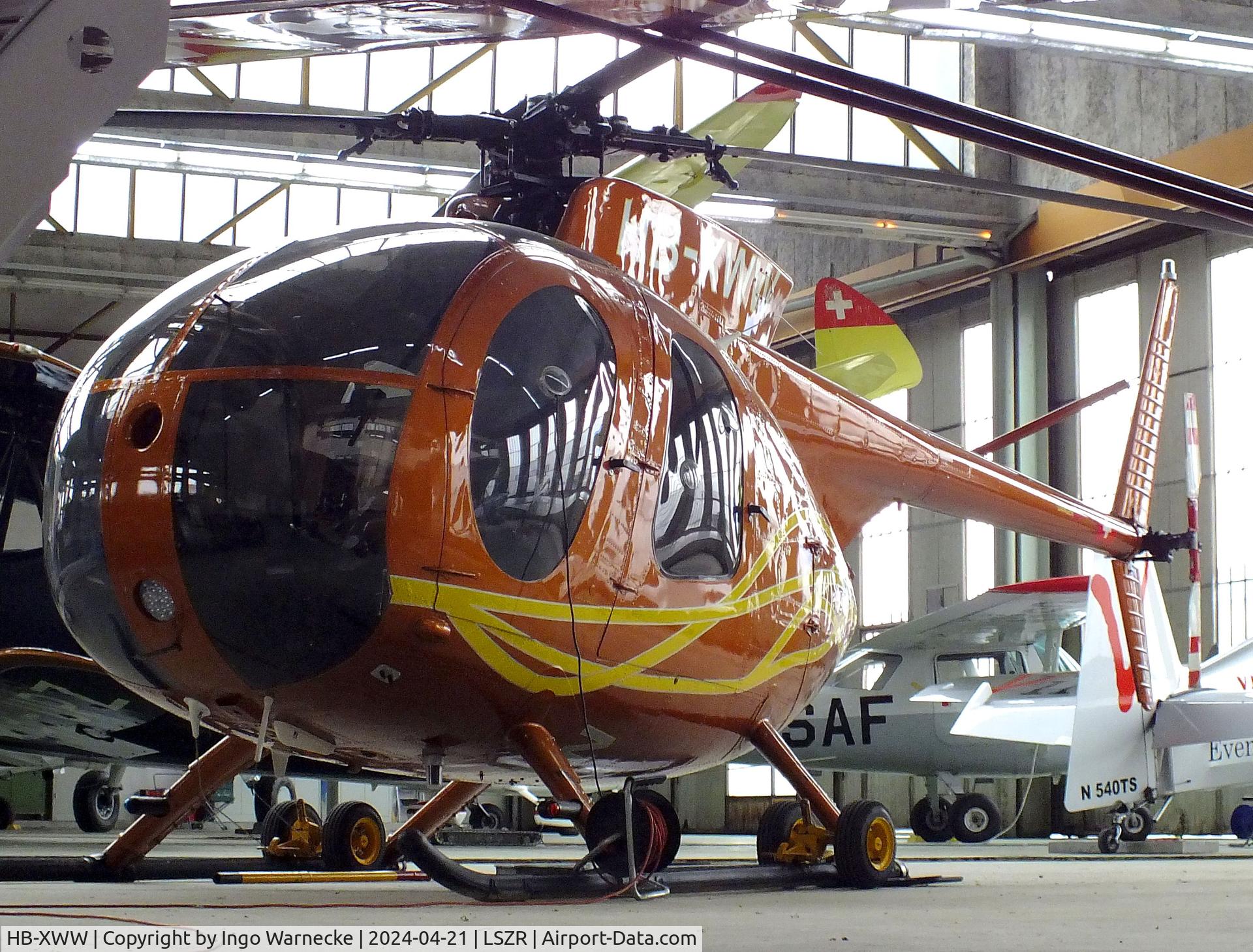 HB-XWW, 1972 Hughes 369HS C/N 520386S, Hughes 369HS at the FFA-Museum, Altenrhein