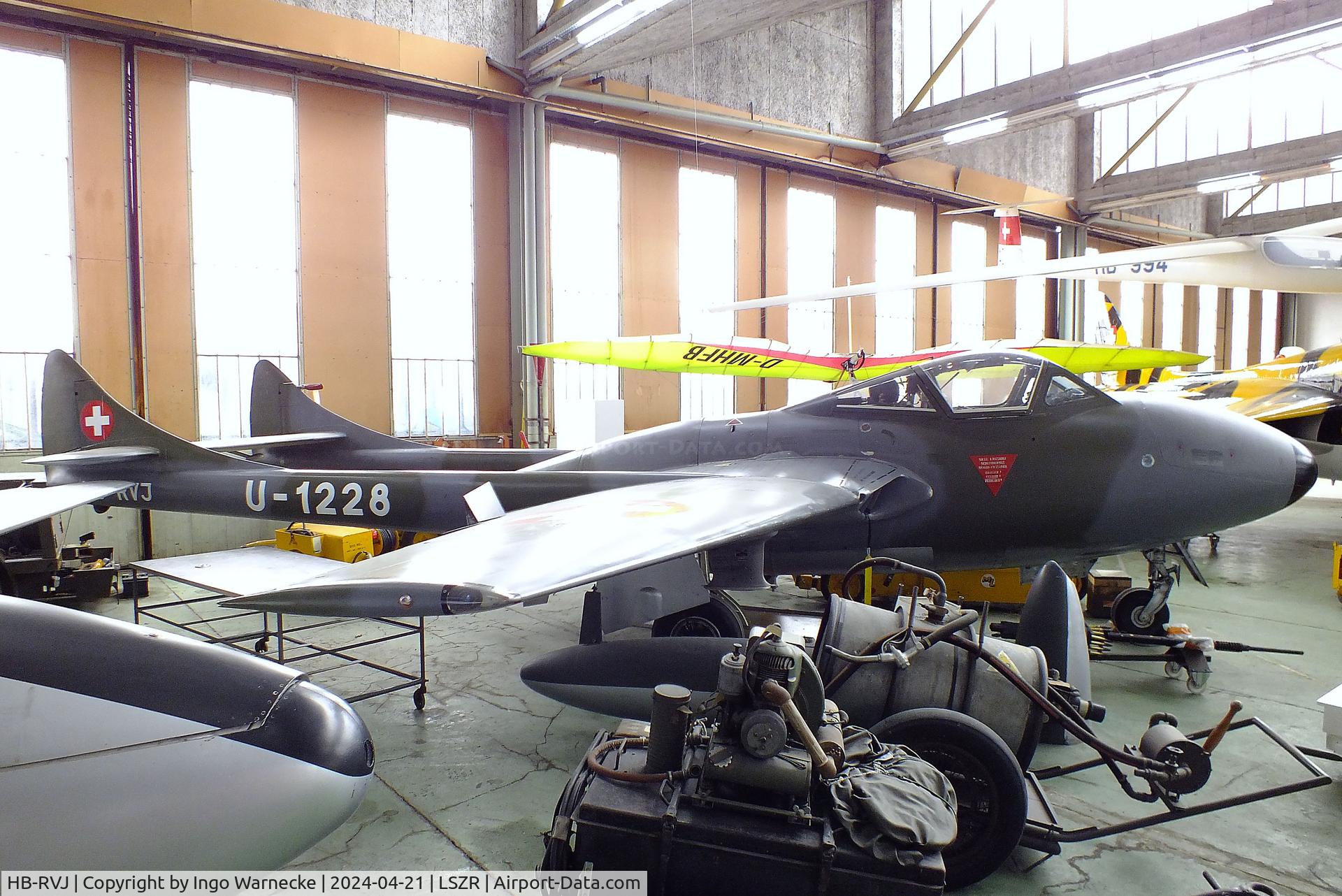 HB-RVJ, 1959 De Havilland (F+W Emmen) Vampire T55 (DH-115) C/N 988, De Havilland (EFW) D.H.115 Vampire Trainer T55 at the FFA-Museum, Altenrhein