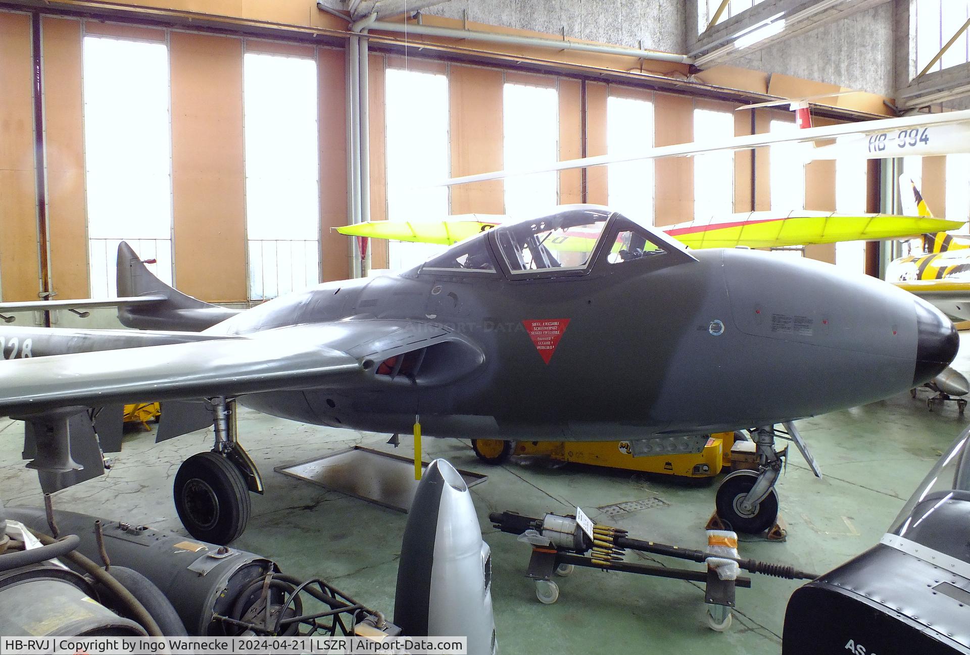 HB-RVJ, 1959 De Havilland (F+W Emmen) Vampire T55 (DH-115) C/N 988, De Havilland (EFW) D.H.115 Vampire Trainer T55 at the FFA-Museum, Altenrhein