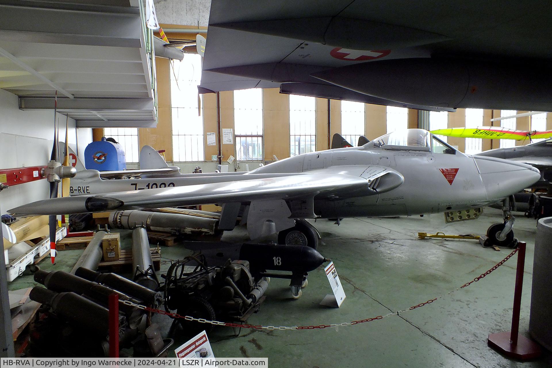HB-RVA, 1956 De Havilland (F+W Emmen) DH-112 Venom FB.50 C/N 840, De Havilland (F+W Emmen) D.H.112 Venom FB50 at the FFA-Museum, Altenrhein