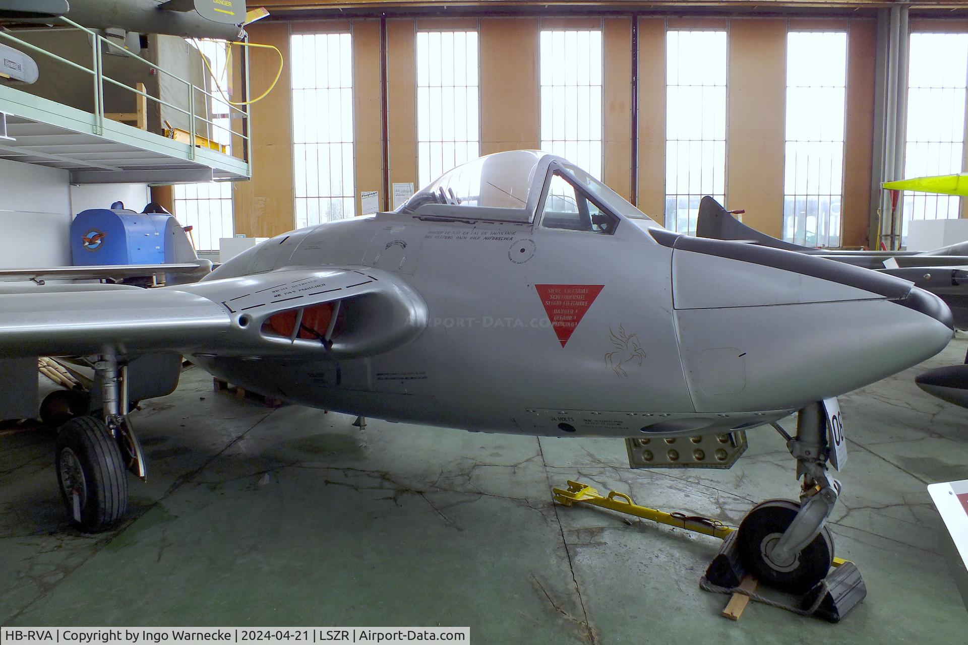 HB-RVA, 1956 De Havilland (F+W Emmen) DH-112 Venom FB.50 C/N 840, De Havilland (F+W Emmen) D.H.112 Venom FB50 at the FFA-Museum, Altenrhein