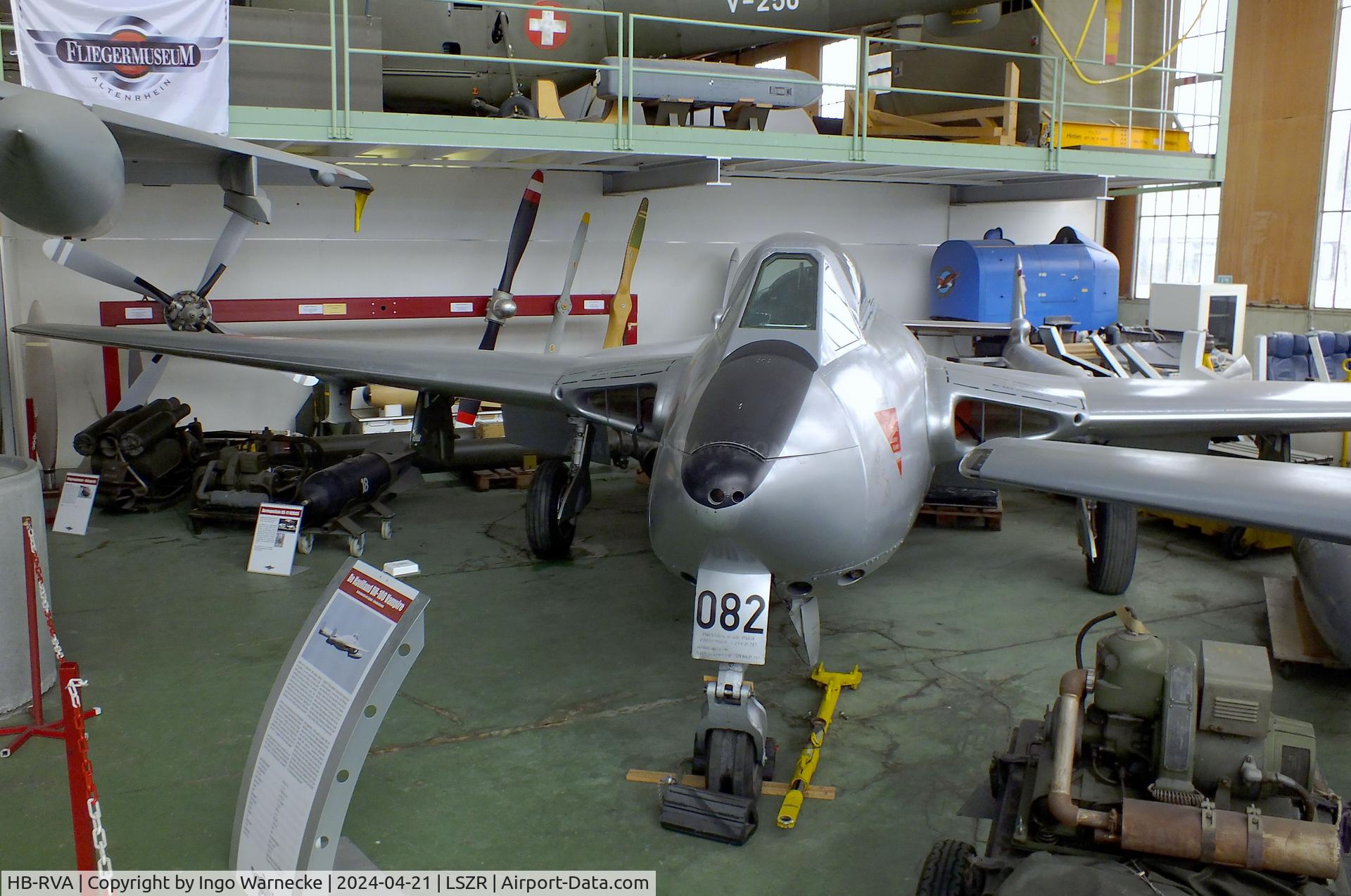 HB-RVA, 1956 De Havilland (F+W Emmen) DH-112 Venom FB.50 C/N 840, De Havilland (F+W Emmen) D.H.112 Venom FB50 at the FFA-Museum, Altenrhein