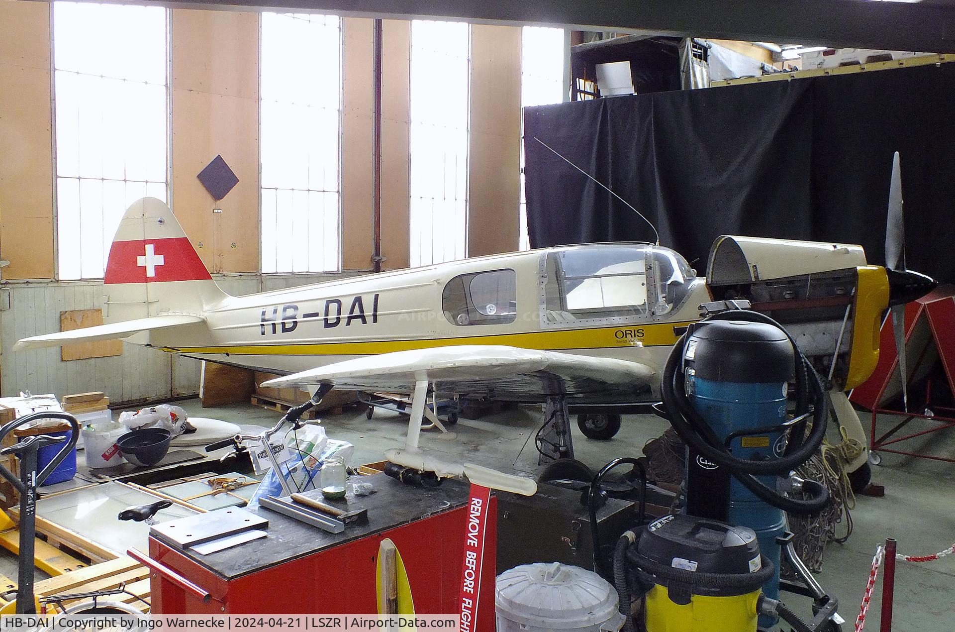 HB-DAI, 1955 Nord 1203 Norecrin II C/N 307, Nord SNCAN N.1203 Norecrin undergoing maintenance at the FFA-Museum, Altenrhein