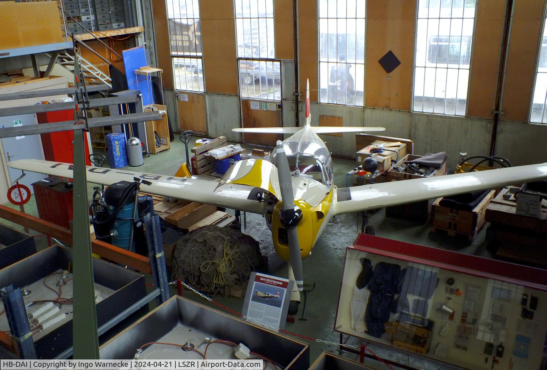 HB-DAI, 1955 Nord 1203 Norecrin II C/N 307, Nord SNCAN N.1203 Norecrin undergoing maintenance at the FFA-Museum, Altenrhein