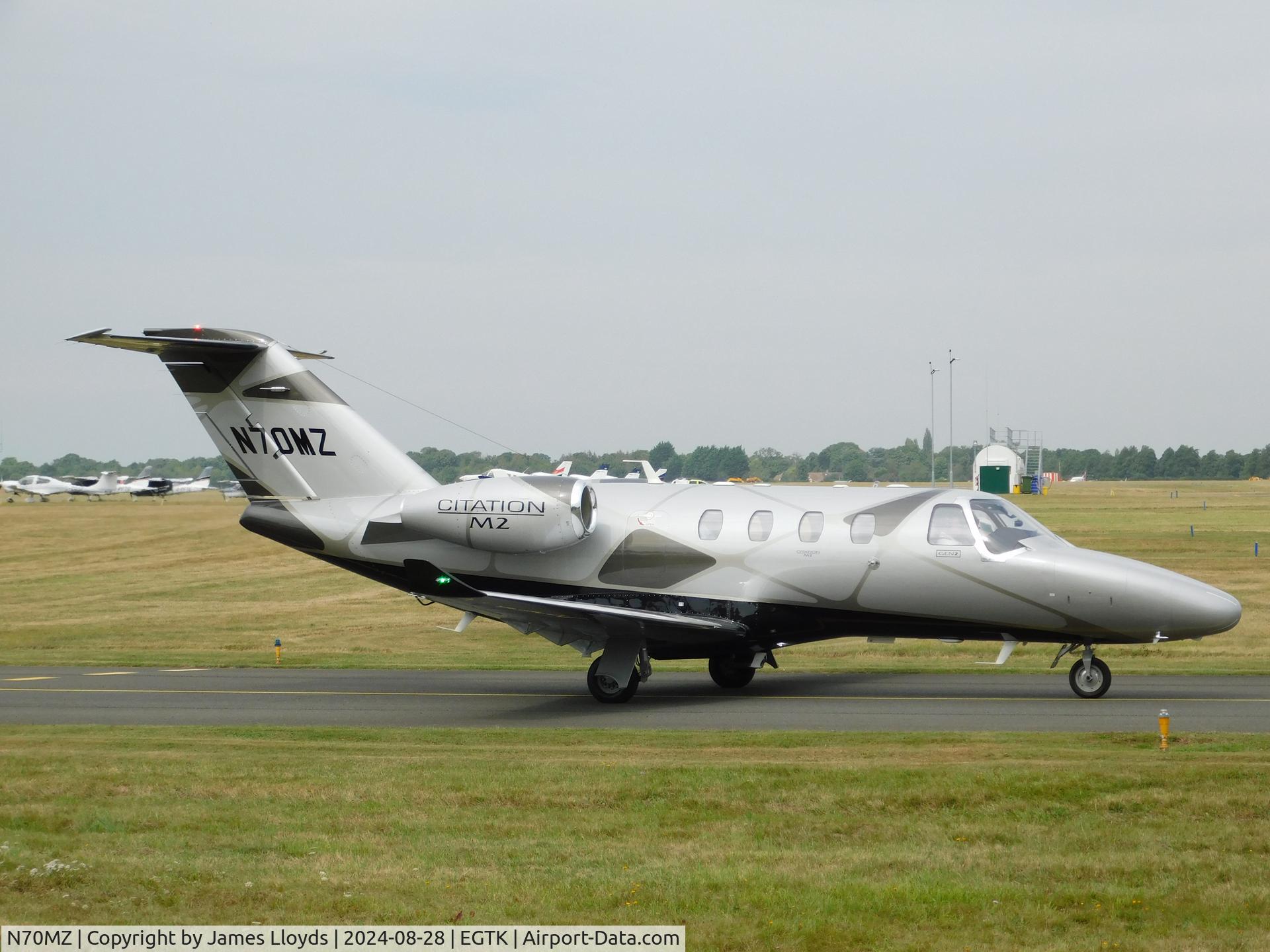 N70MZ, 2024 Cessna 525 CitationJet M2 C/N 525-1172, Taxing in to Oxford Airport