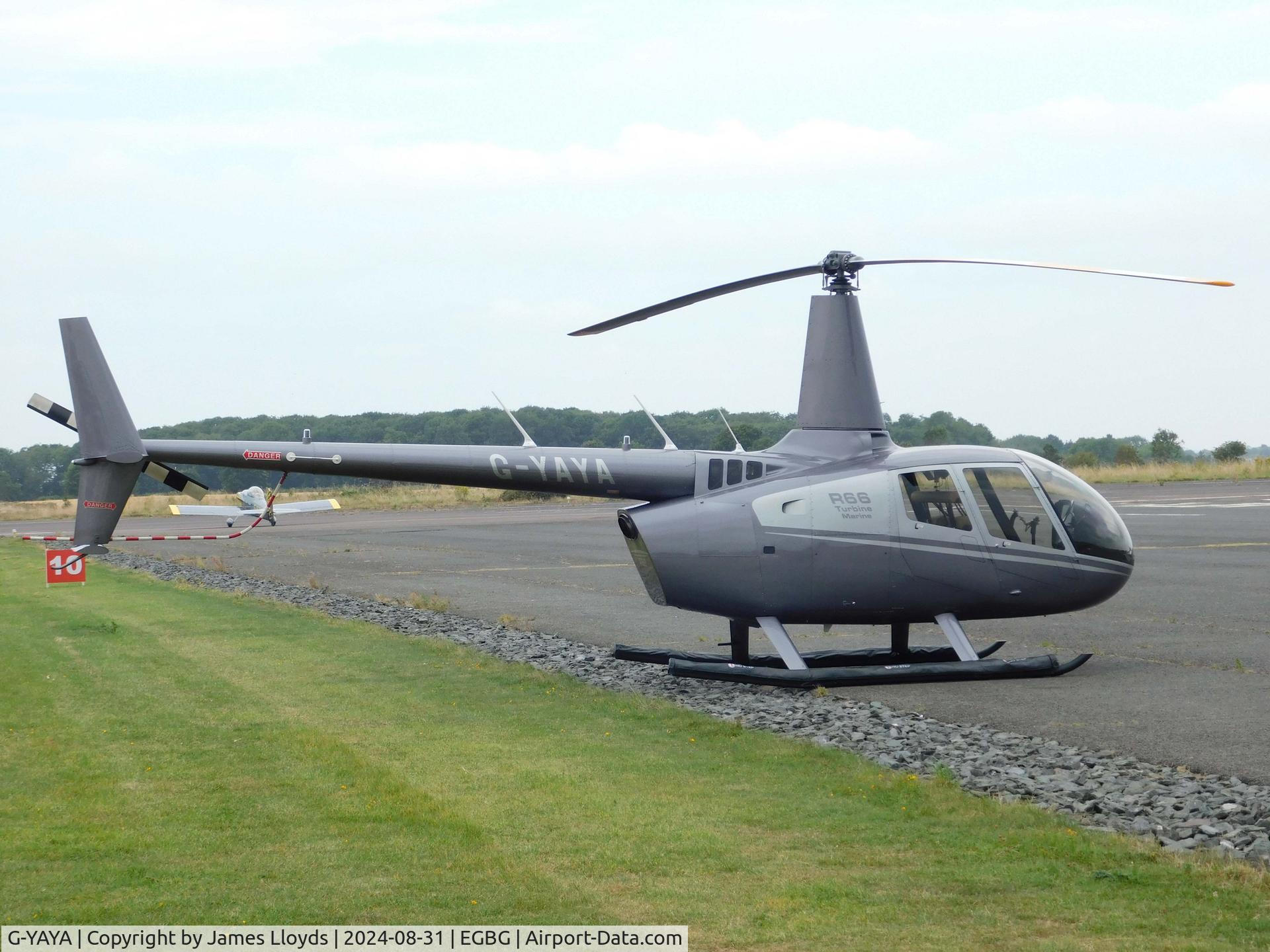 G-YAYA, 2024 Robinson R66 C/N 1377, Parked at Leicester Airport.
