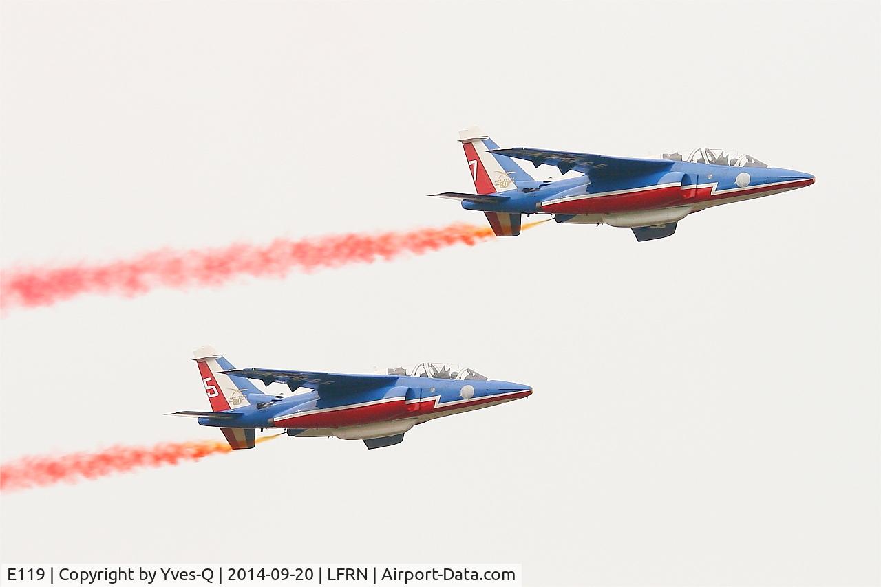 E119, Dassault-Dornier Alpha Jet E C/N E119, Dassault-Dornier Alpha Jet E (F-UGFE), Athos 07 of Patrouille de France 2014, Rennes-St Jacques airport (LFRN-RNS)
