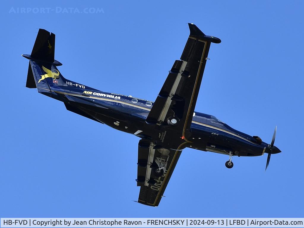 HB-FVD, 2008 Pilatus PC-12/47E C/N 1072, Lausanne (QYL)	Bordeaux (BOD)	BQA1