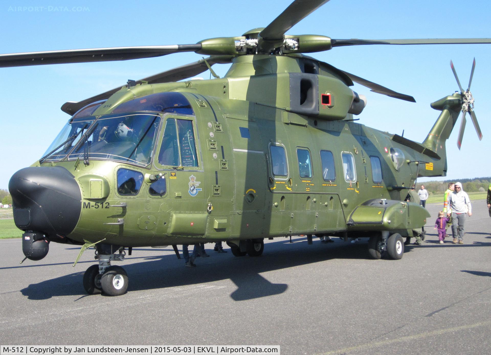 M-512, 2006 AgustaWestland EH-101 Mk. 512 Merlin Joint Supporter C/N 50161, Royal Danish Air Force EH-101 M-512 seen at an airshow at Vaerloese in Denmark. M-512 is a search and rescue helicopter. It was delivered to RDAF in 2006.