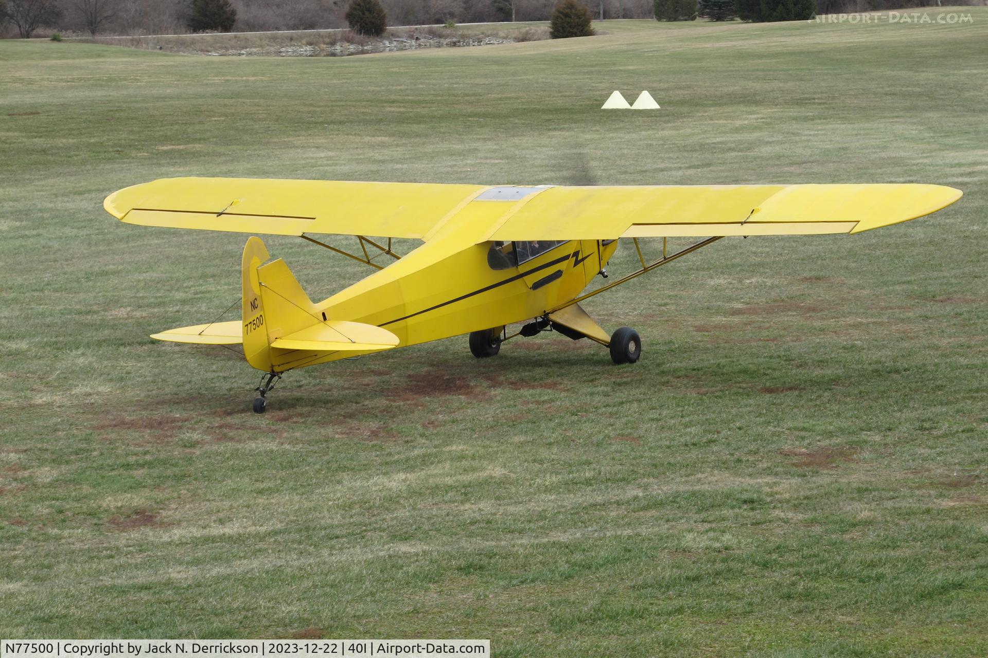 N77500, Piper J3C-65 Cub C/N 21991, Cold day for a Cub.