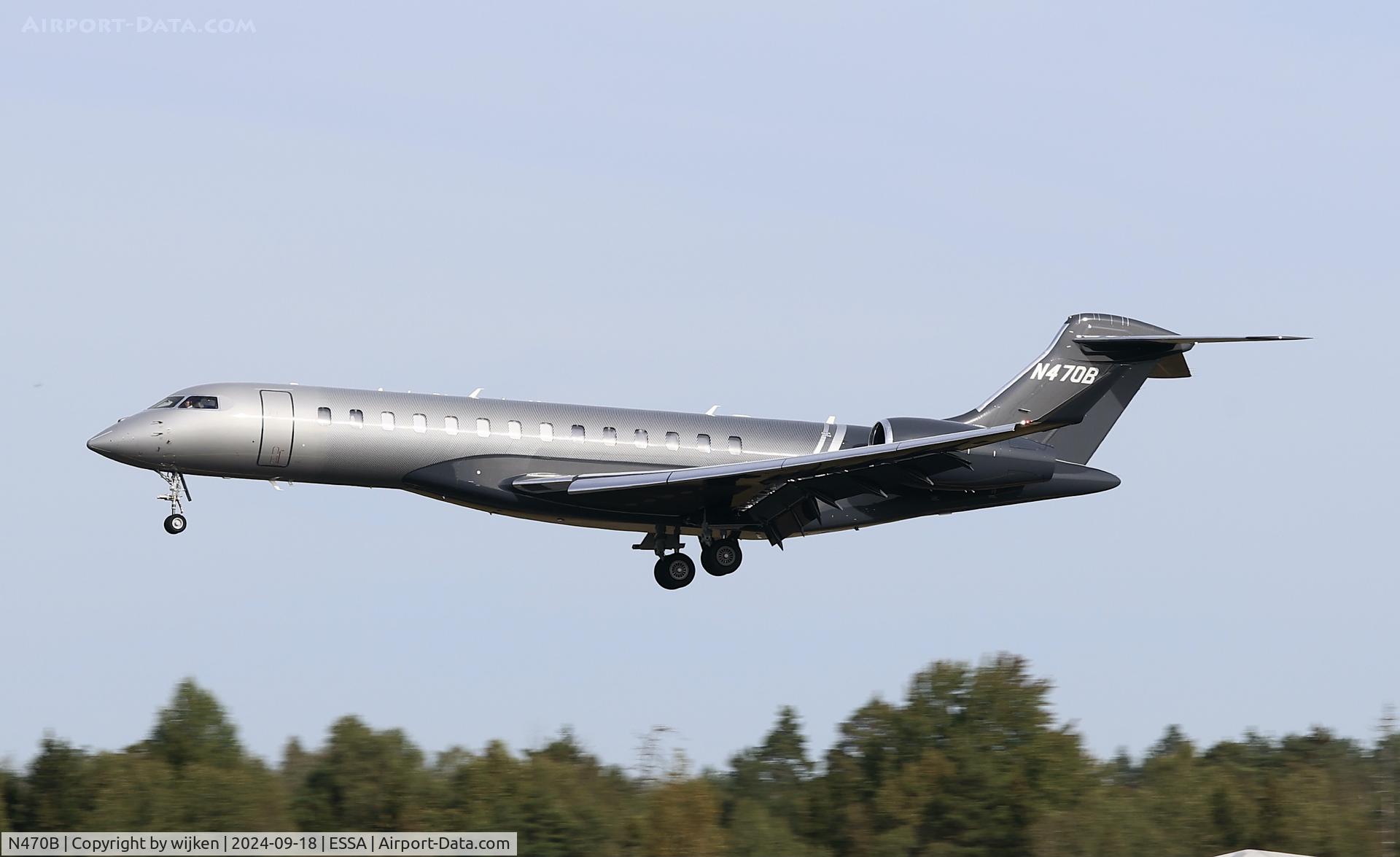 N470B, 2024 Bombardier Global 7500 C/N 70185, Rwy 26