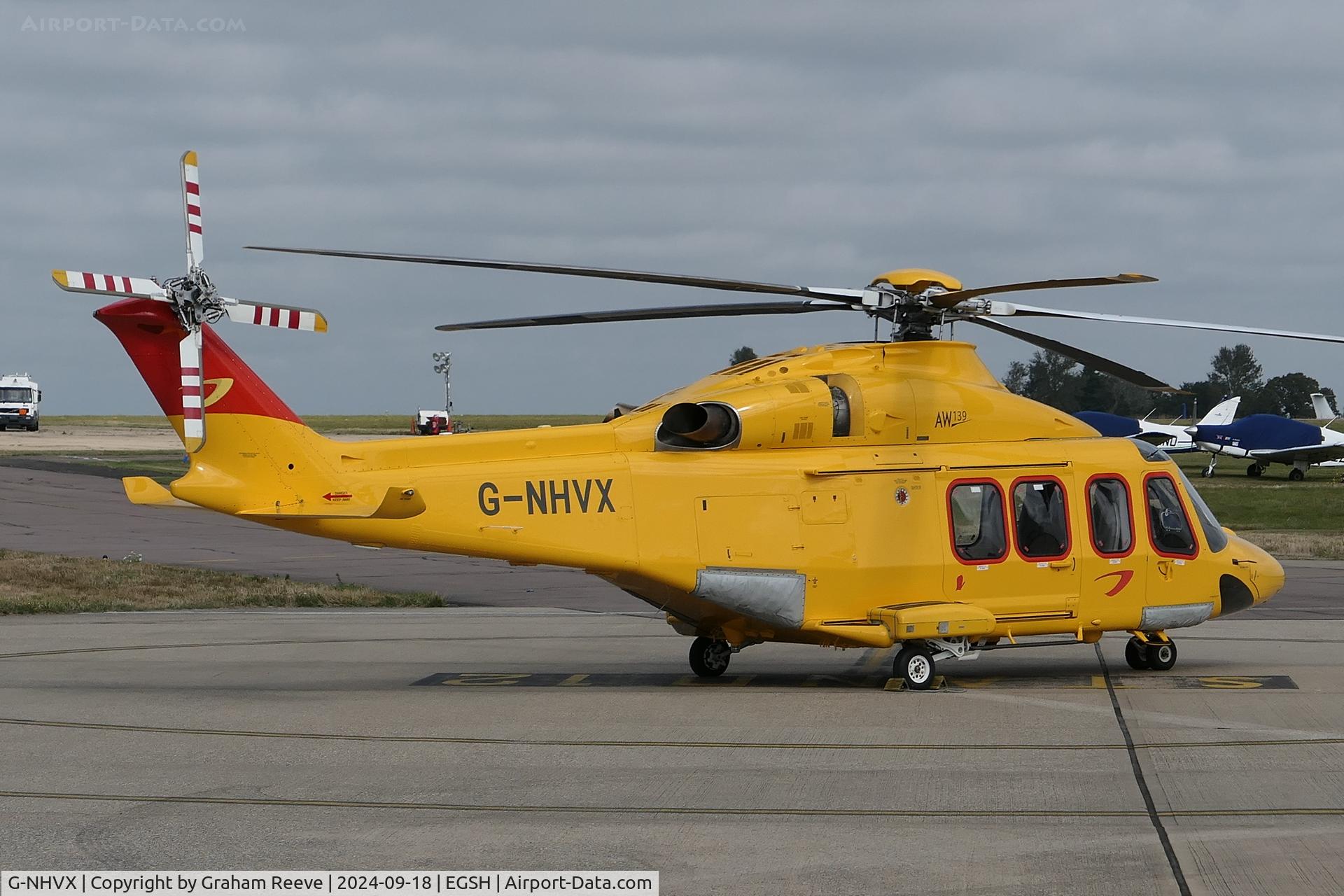 G-NHVX, 2012 AgustaWestland AW-139 C/N 31386, On the apron at Norwich.