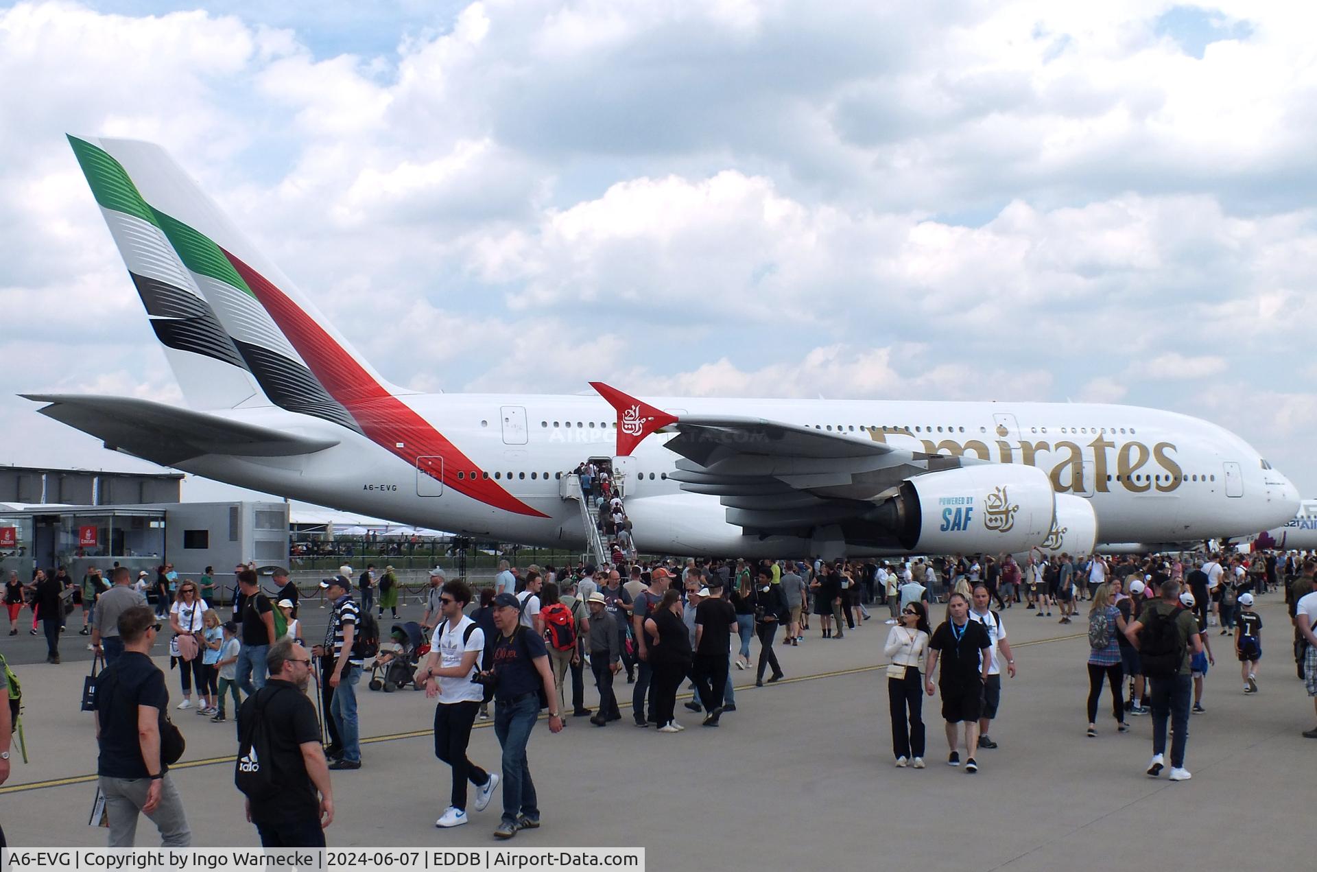 A6-EVG, 2018 Airbus A380-842 C/N 256, Airbus A380-842 of Emirates at the ILA 2024, Berlin