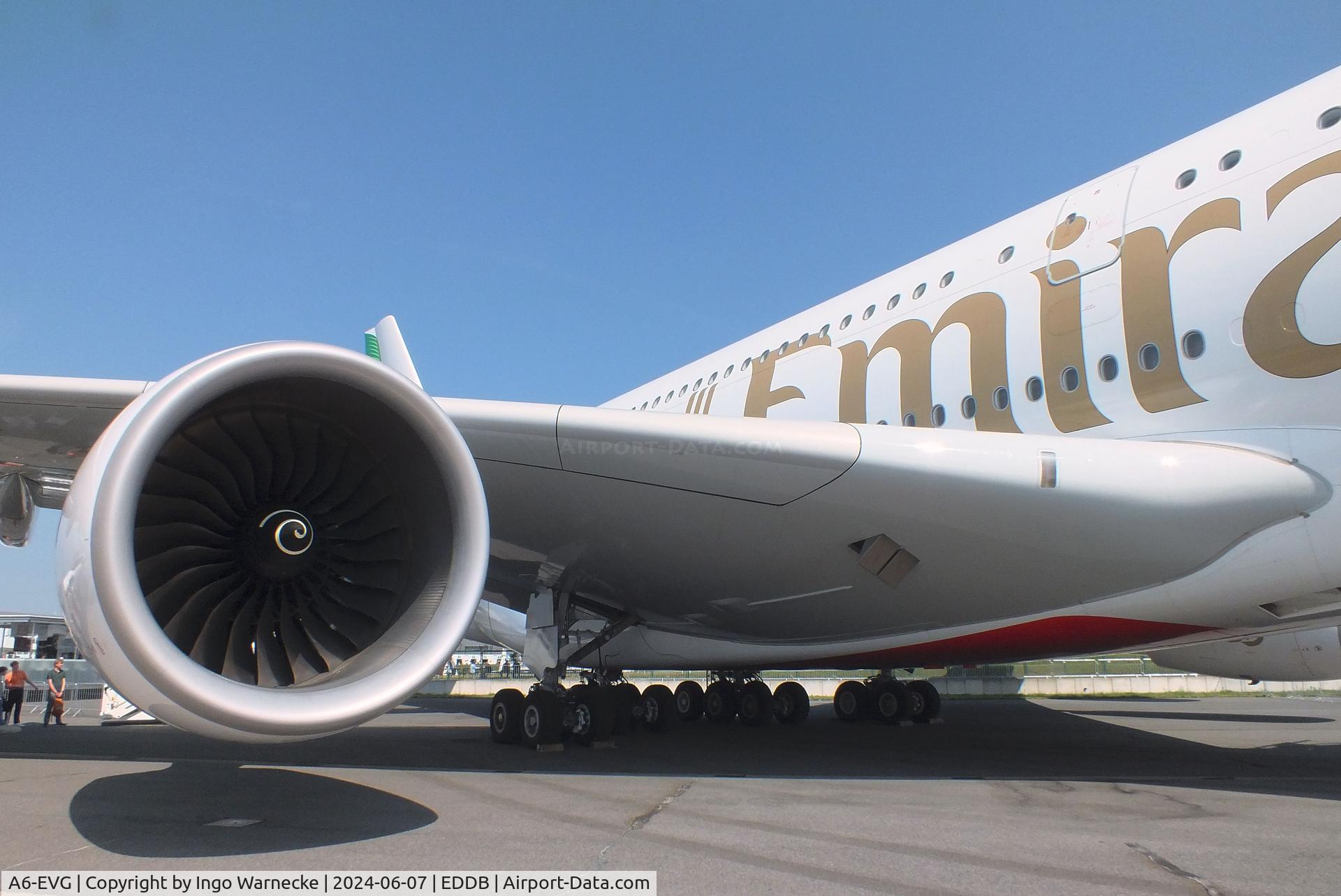 A6-EVG, 2018 Airbus A380-842 C/N 256, Airbus A380-842 of Emirates at the ILA 2024, Berlin