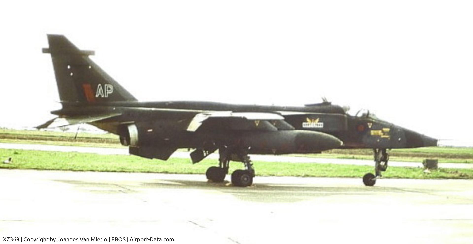 XZ369, 1976 Sepecat Jaguar GR.1A C/N S.136, Ostend air show '80s ex-slide