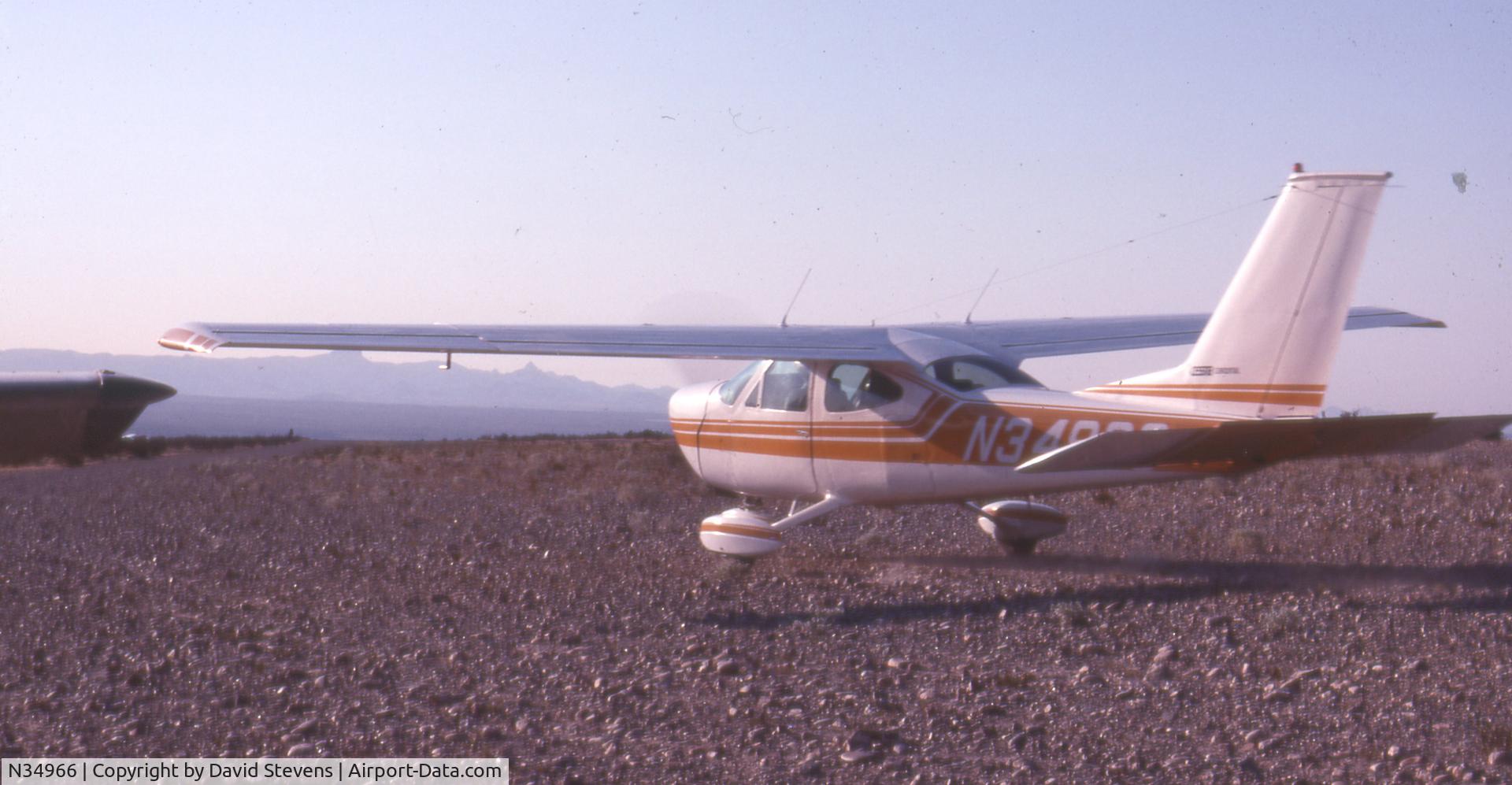 N34966, 1974 Cessna 177B Cardinal C/N 17702119, 966's past owner, departing Cottonwood Landing, AZ (airstrip no longer there), 1980s.