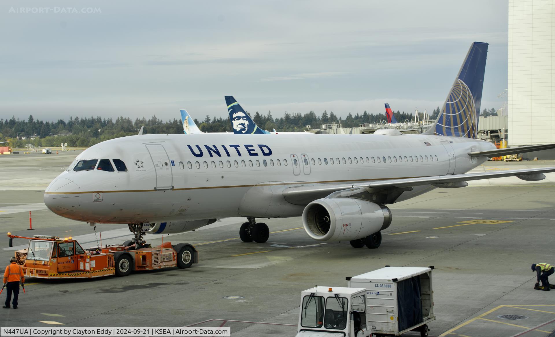 N447UA, 1998 Airbus A320-232 C/N 836, SEA 2024.