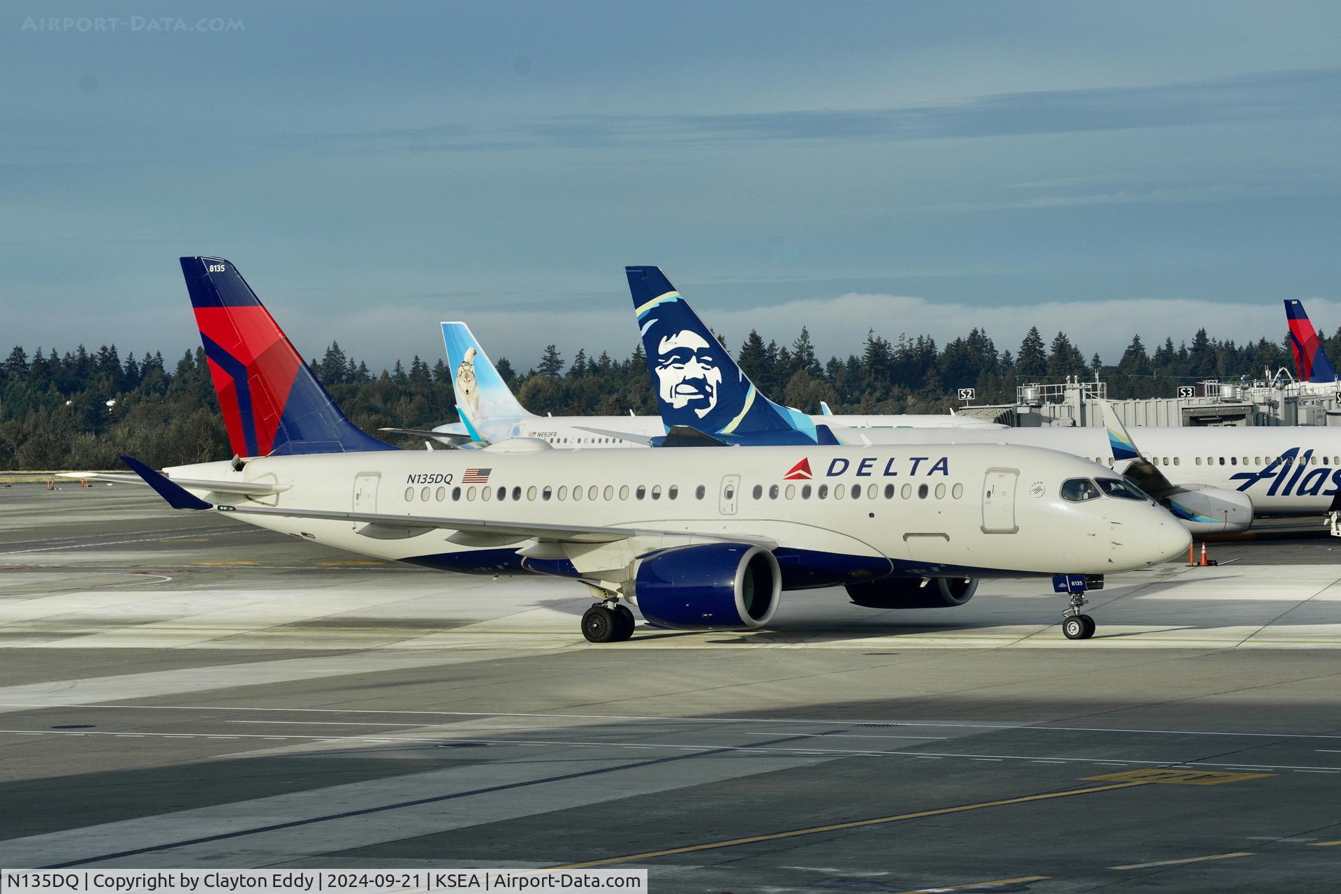 N135DQ, 2020 Airbus A220-171 C/N 50054, SEA 2024.