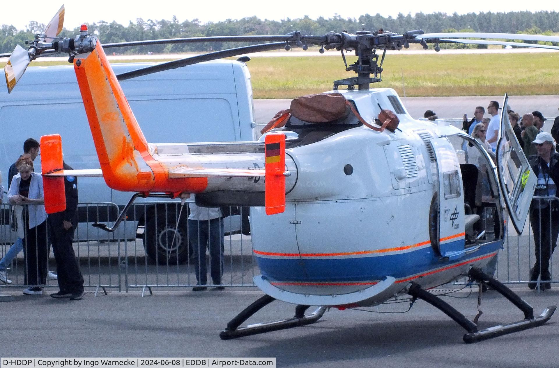 D-HDDP, 1973 MBB Bo.105C C/N S-123, MBB Bo 105C of the DLR (celebrating 50 years of use as research helicopter) at ILA 2024, Berlin