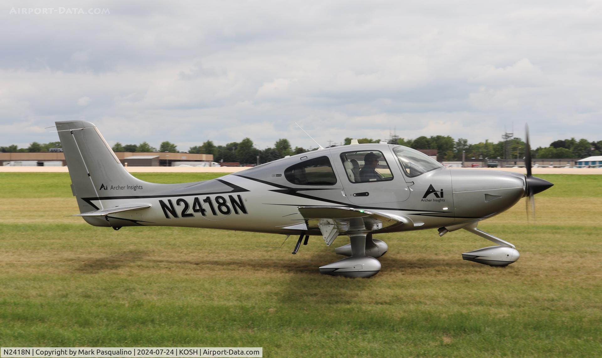 N2418N, 2022 Cirrus SR22 C/N 8953, Cirrus SR22