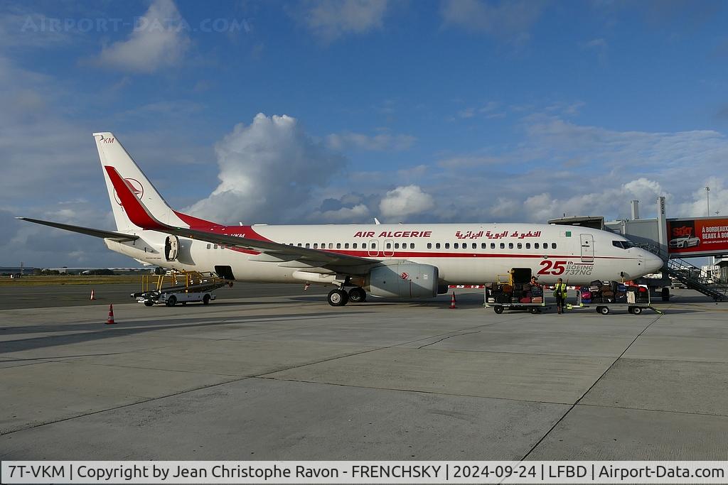 7T-VKM, 2016 Boeing 737-8D6 C/N 60749, Bordeaux (BOD)	Algiers (ALG)	AH1191