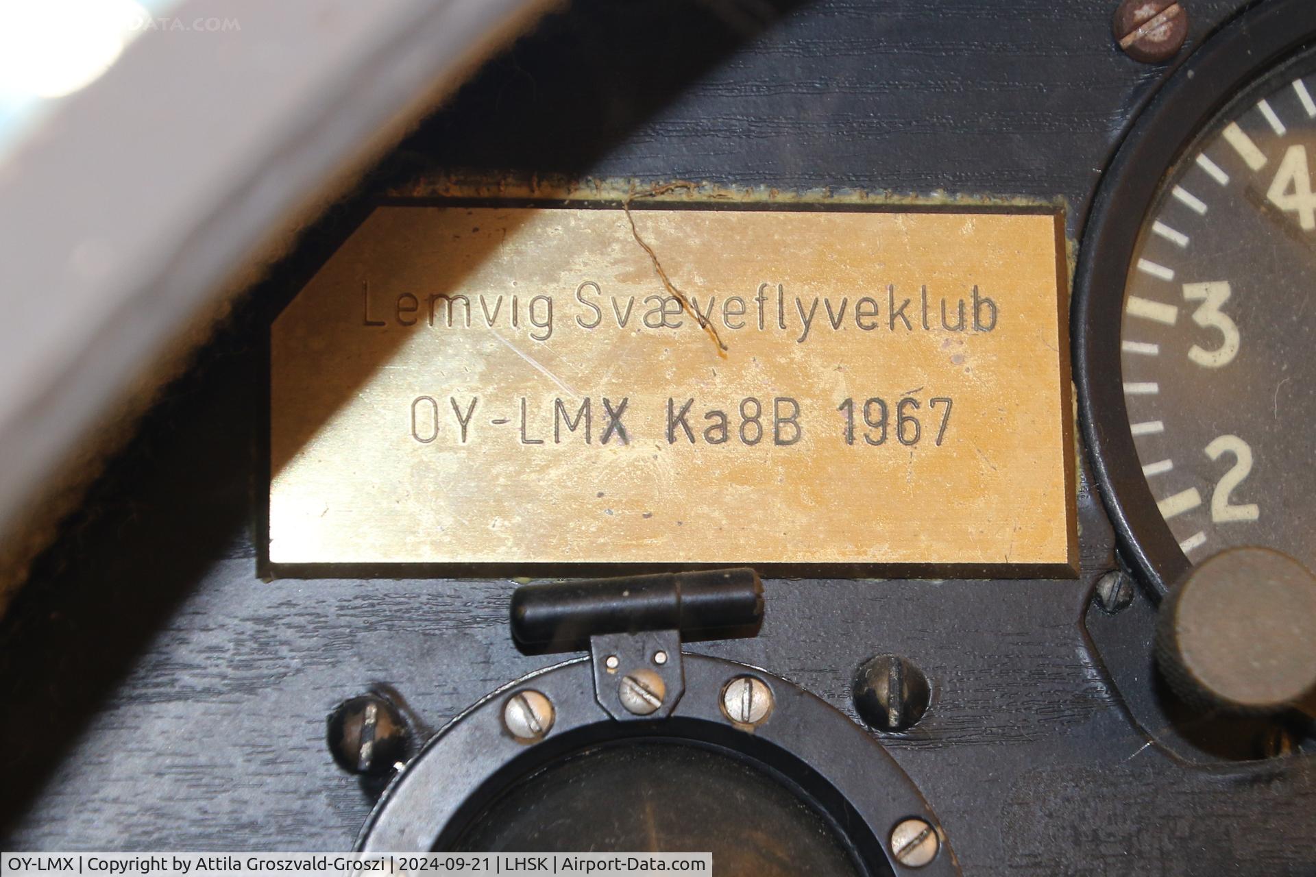 OY-LMX, 1967 Schleicher Ka 8B C/N 8574/A, LHSK - Siófok-Kiliti Airport, Hungary
