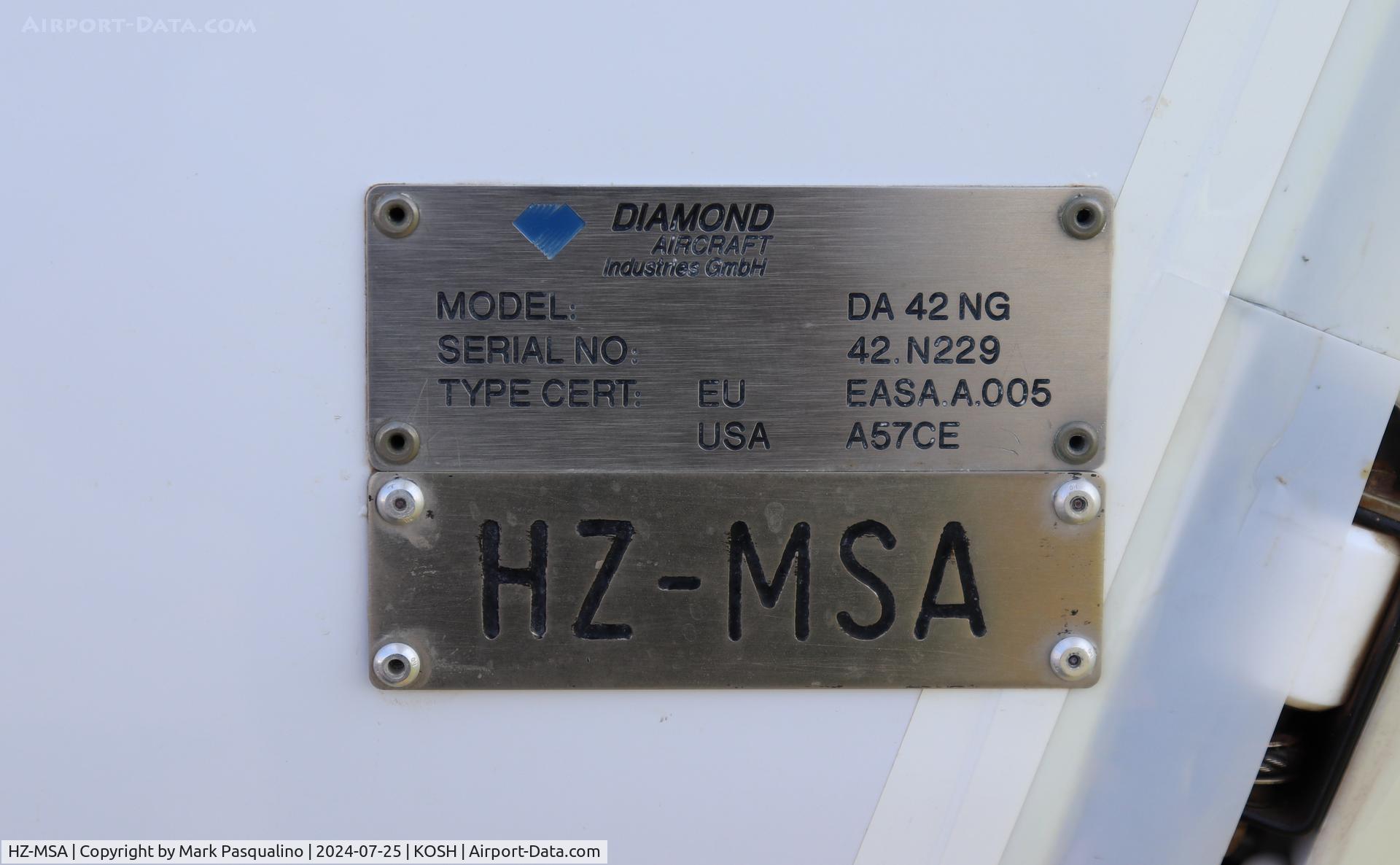 HZ-MSA, Diamond DA 42 NG C/N 42.N229, Diamond DA 42 NG