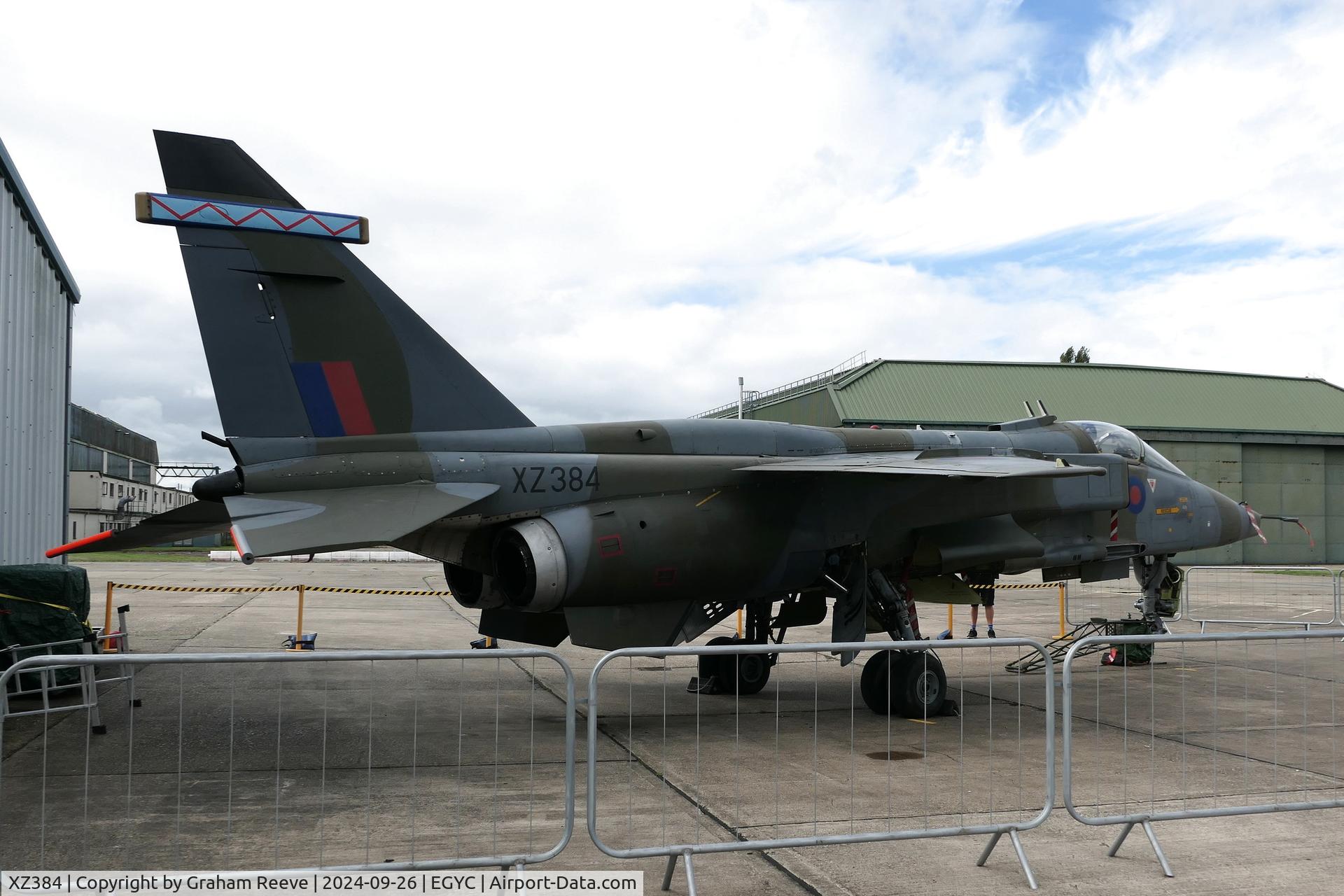 XZ384, 1977 Sepecat Jaguar GR.1 C/N S.149, On display at the former RAF Coltishall.