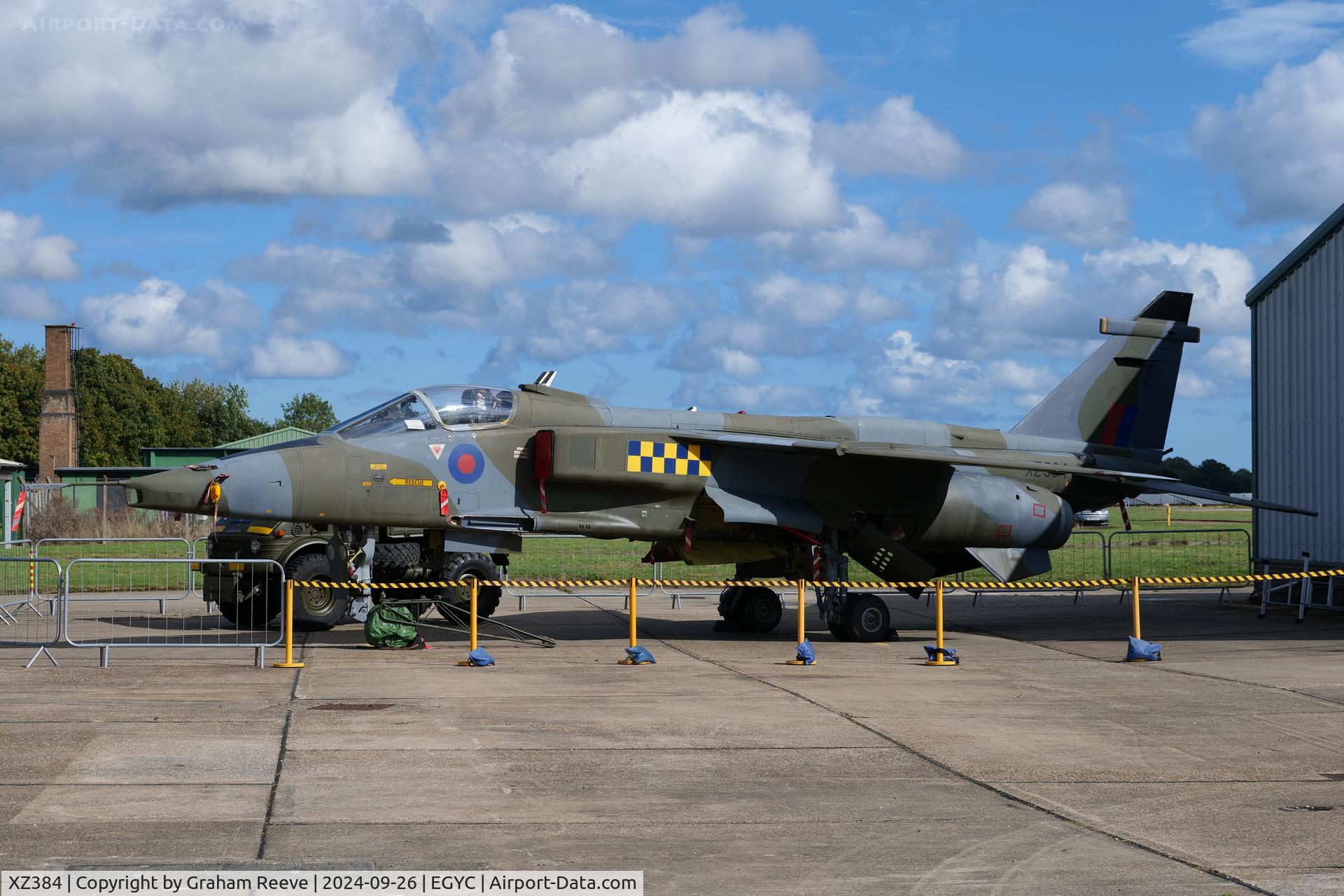 XZ384, 1977 Sepecat Jaguar GR.1 C/N S.149, On display at the former RAF Coltishall.