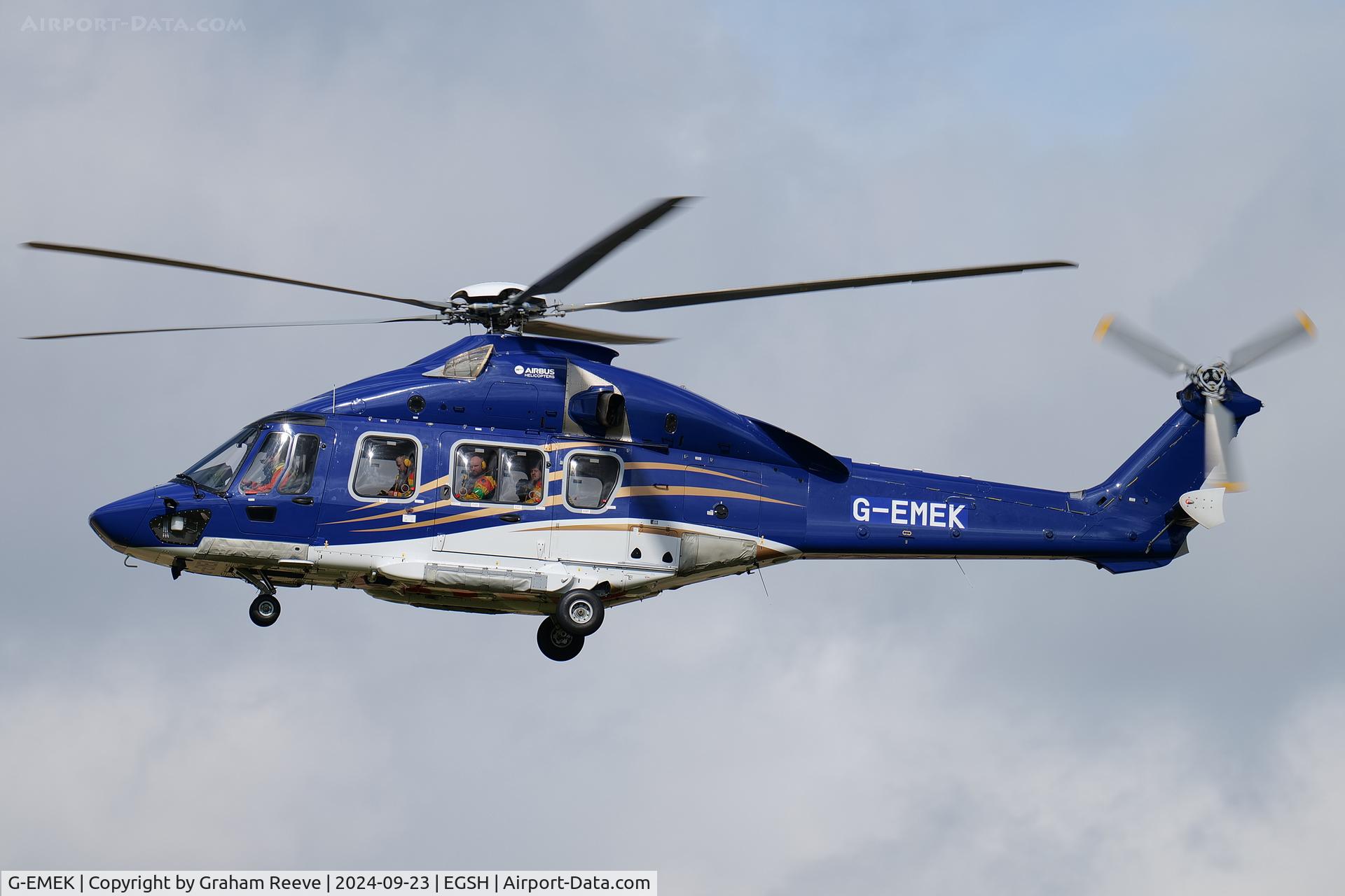 G-EMEK, 2016 Airbus Helicopters EC 175B C/N 5022, Landing at Norwich.