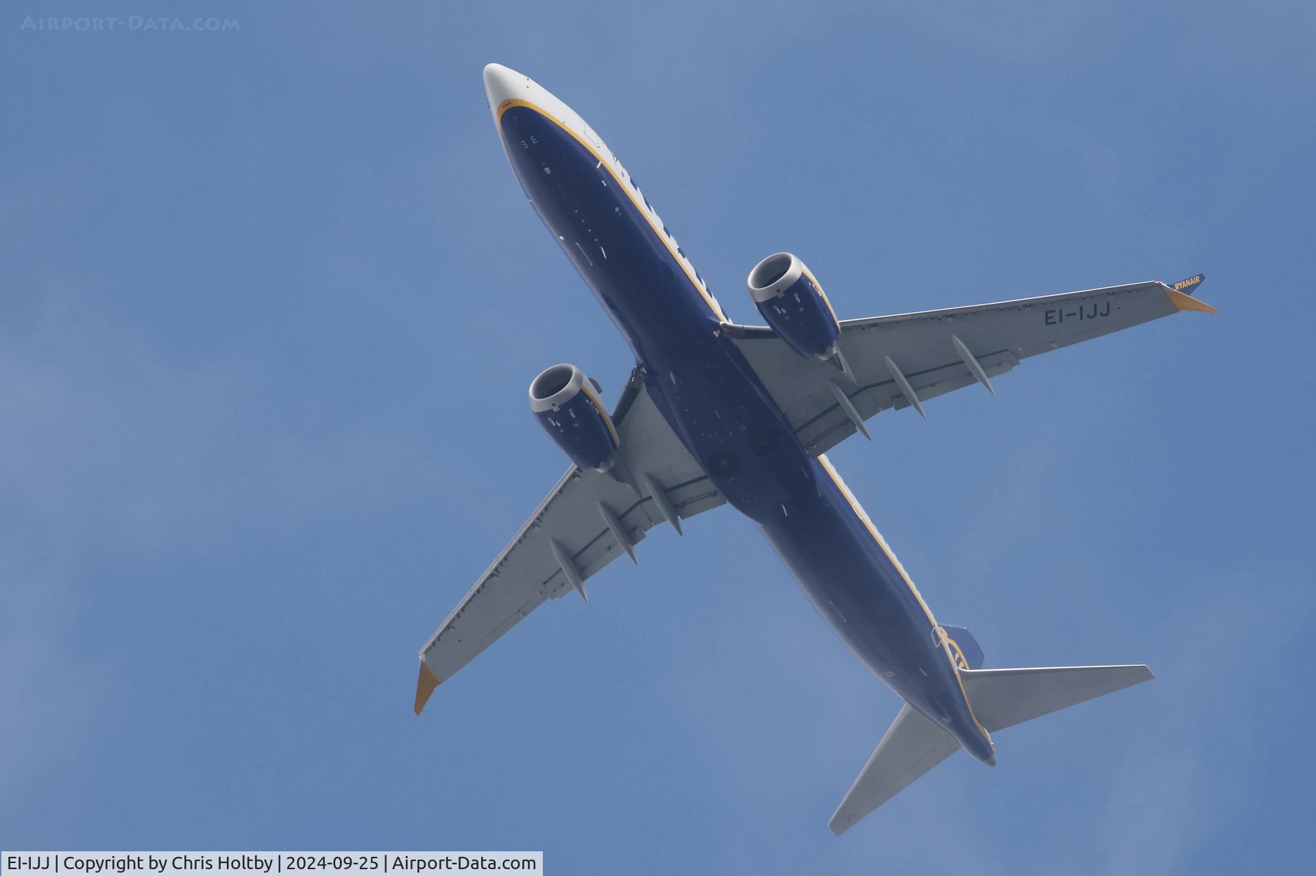 EI-IJJ, 2024 Boeing 737-8-200 MAX C/N 67093, Over Stevenage, Herts. out of Luton Airport, Beds.