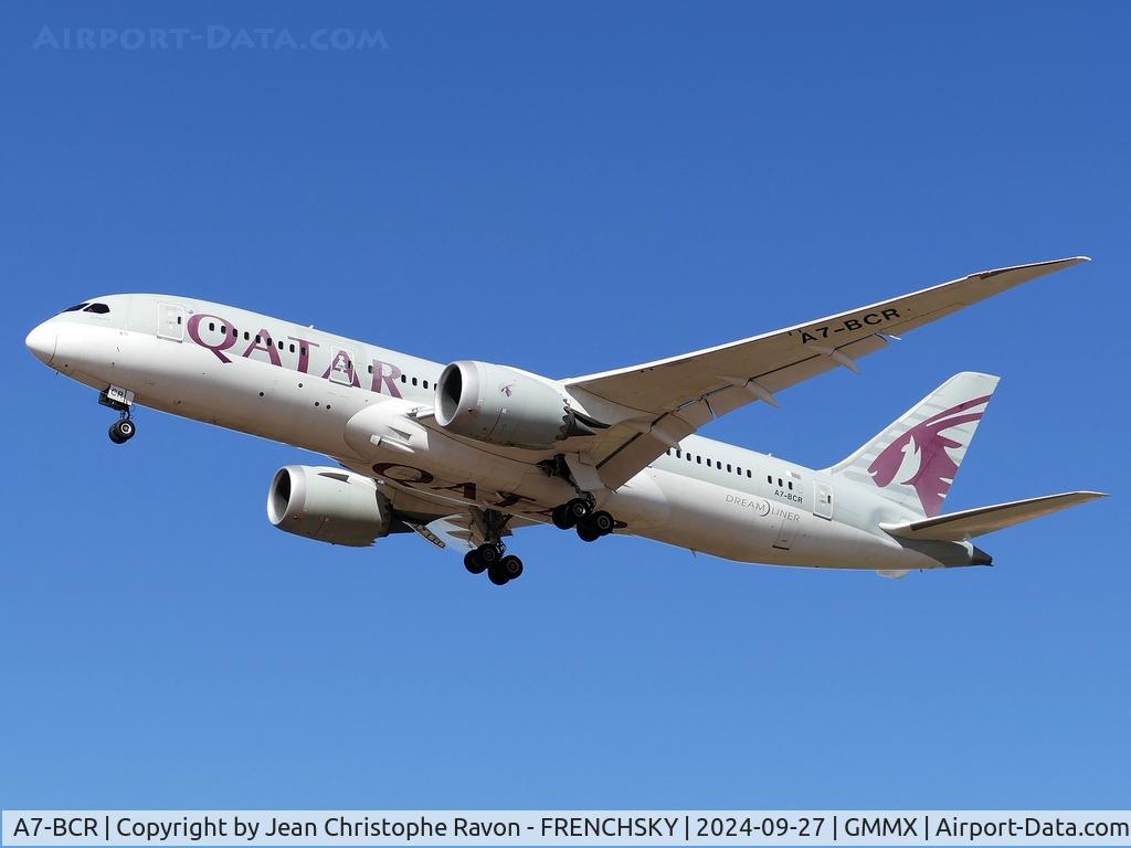 A7-BCR, 2014 Boeing 787-8 Dreamliner Dreamliner C/N 38336, Doha (DOH) Casablanca (CMN)	Marrakesh (RAK)	QR1395