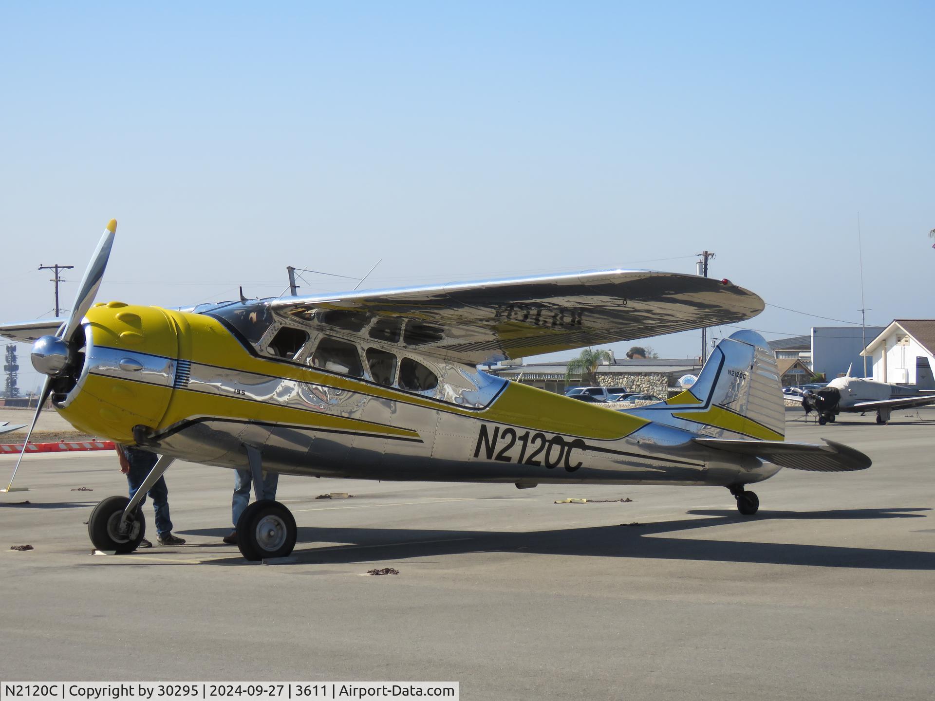 N2120C, 1953 Cessna 195B Businessliner C/N 16105, Parked
