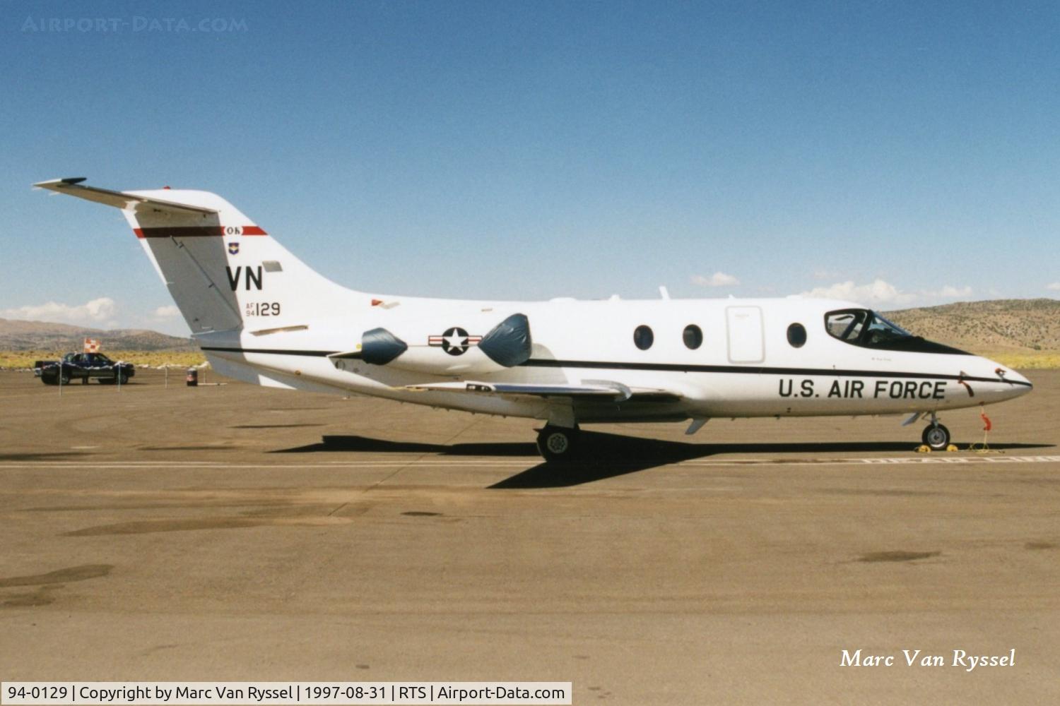 94-0129, 1994 Raytheon T-1A Jayhawk C/N TT-129, 94-0129 of Vance AFB at Reno Air Races in September 1997.