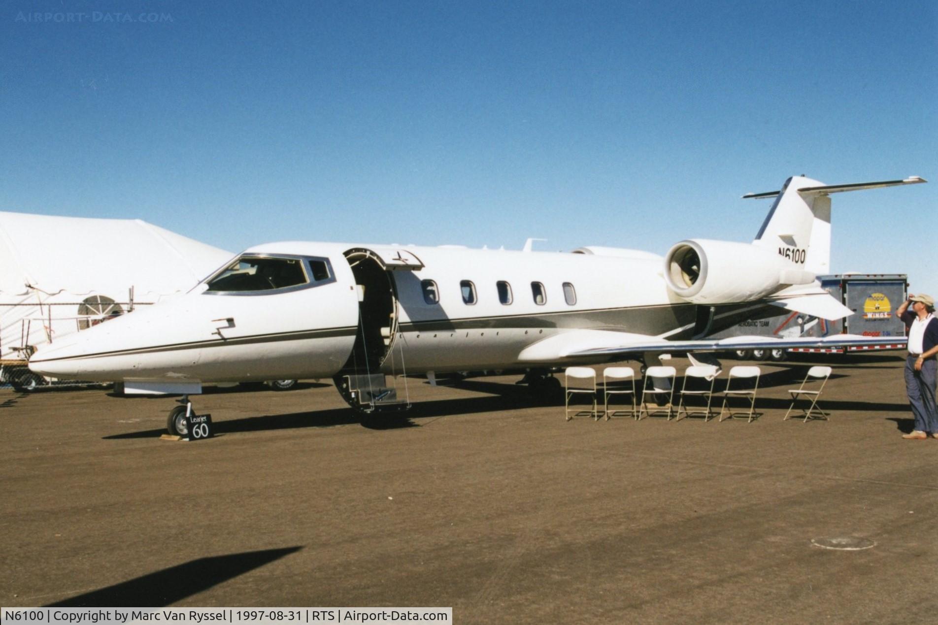 N6100, Learjet 60 C/N not found N6100, N6100 at Reno Stead in Sept 1997.