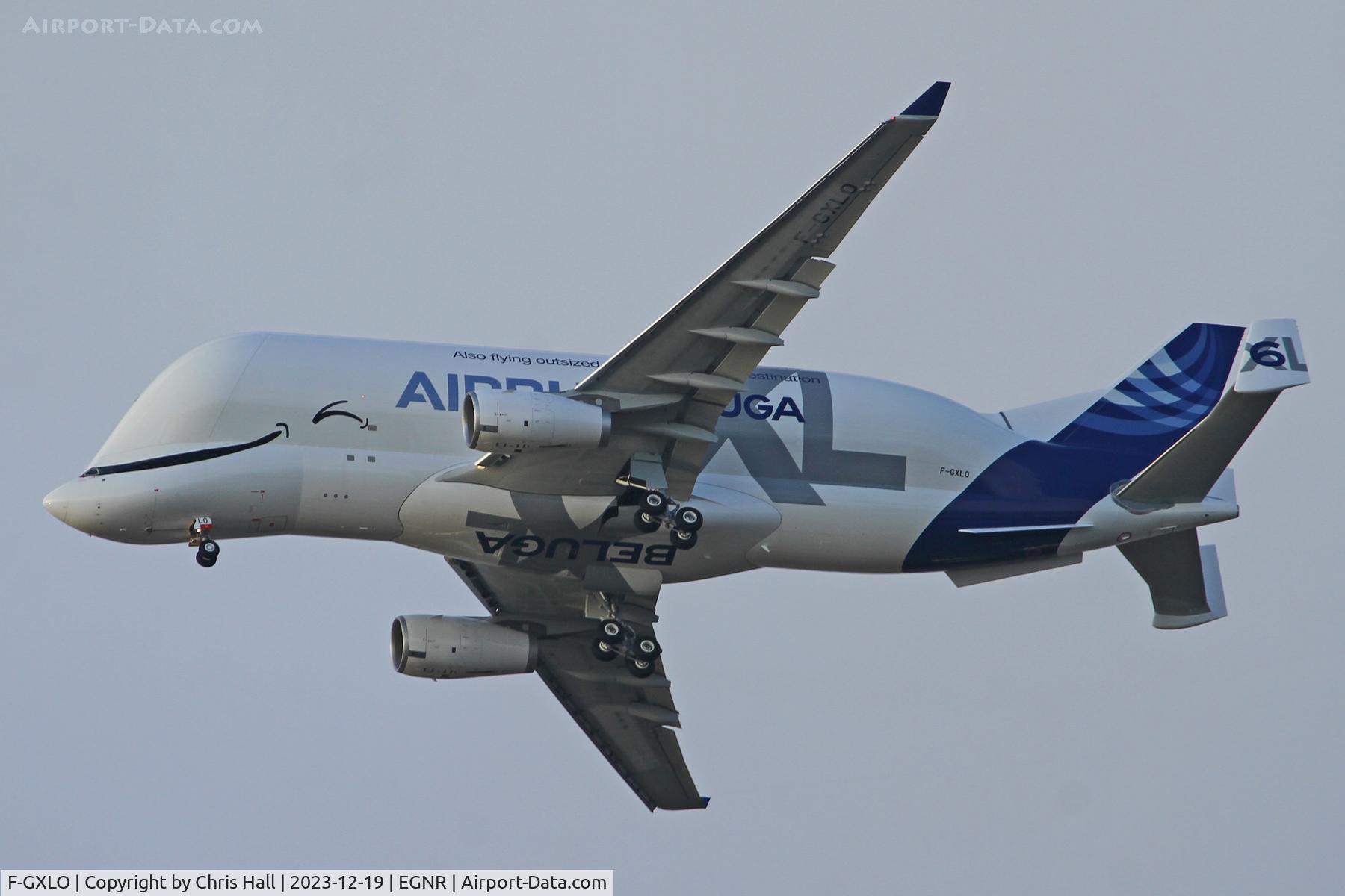 F-GXLO, 2023 Airbus A330-743L Beluga XL C/N 2041, On approach to Hawarden
