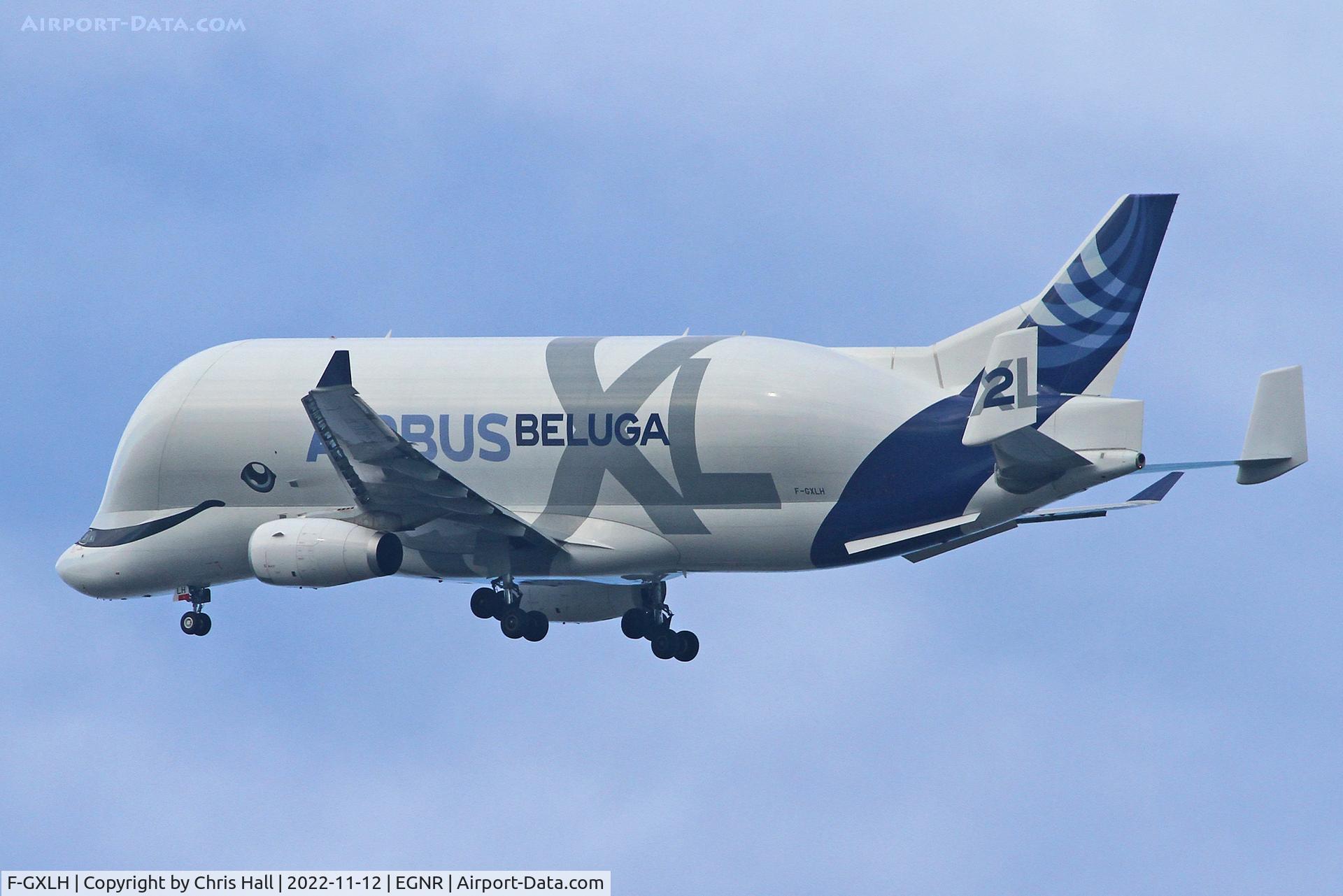 F-GXLH, 2019 Airbus A330-743L Beluga XL C/N 1853, On approach to Hawarden