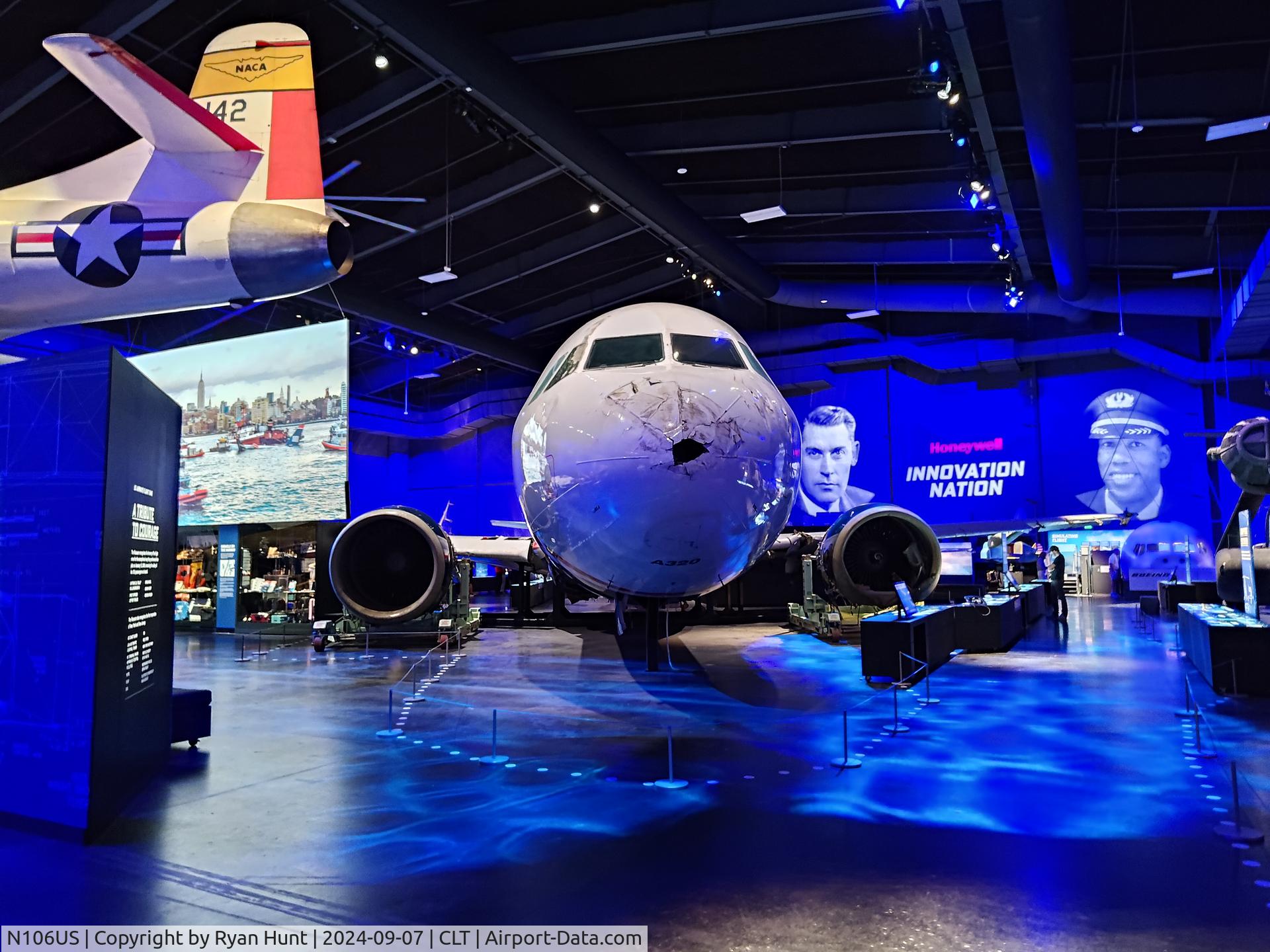 N106US, 1999 Airbus A320-214 C/N 1044, Crashed in the Hudson 01/15/2009 following bird strike, now preserved at the Sullenberger Museum.