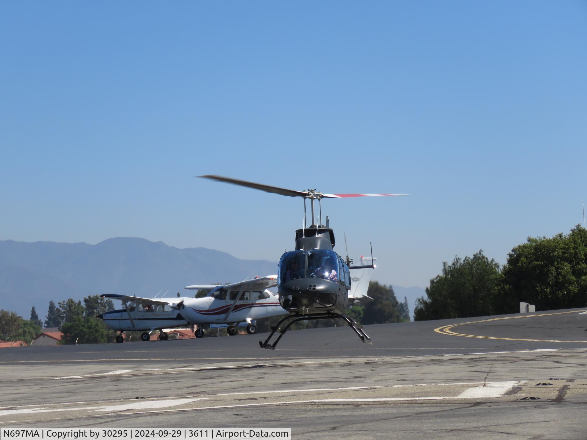 N697MA, 1985 Bell 206L-3 LongRanger III C/N 51132, Lift off