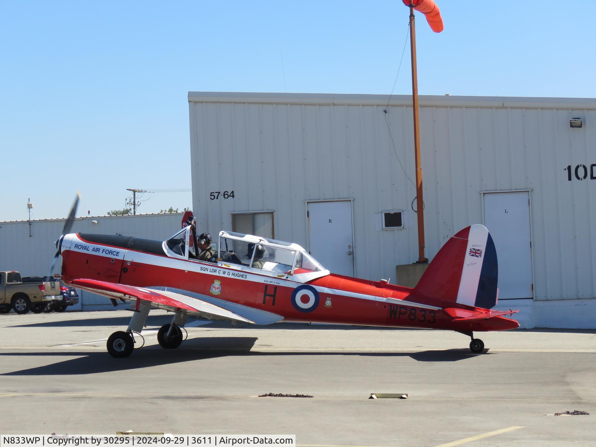 N833WP, 1952 De Havilland DHC-1 Chipmunk T.10 C/N C1/0714, Taxiing