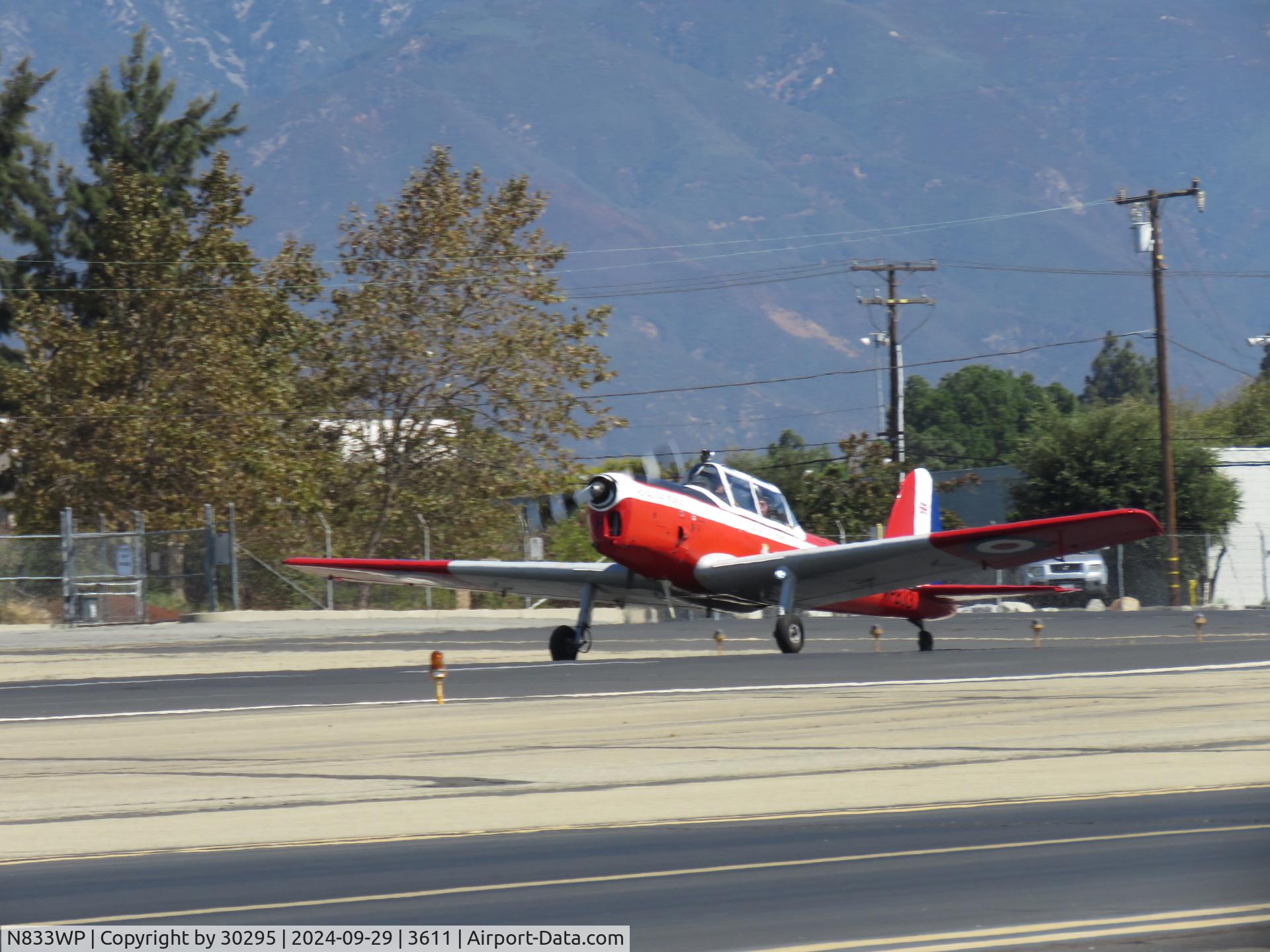 N833WP, 1952 De Havilland DHC-1 Chipmunk T.10 C/N C1/0714, Starting to take off