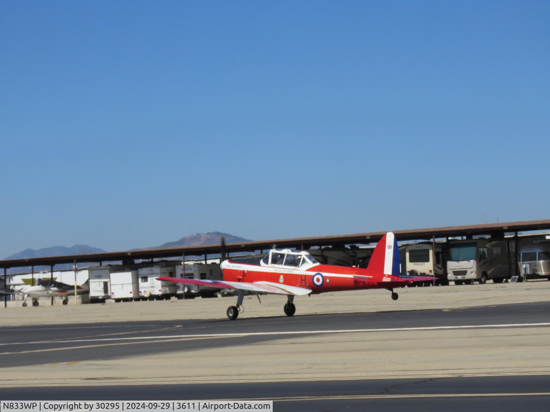 N833WP, 1952 De Havilland DHC-1 Chipmunk T.10 C/N C1/0714, Tail wheel up