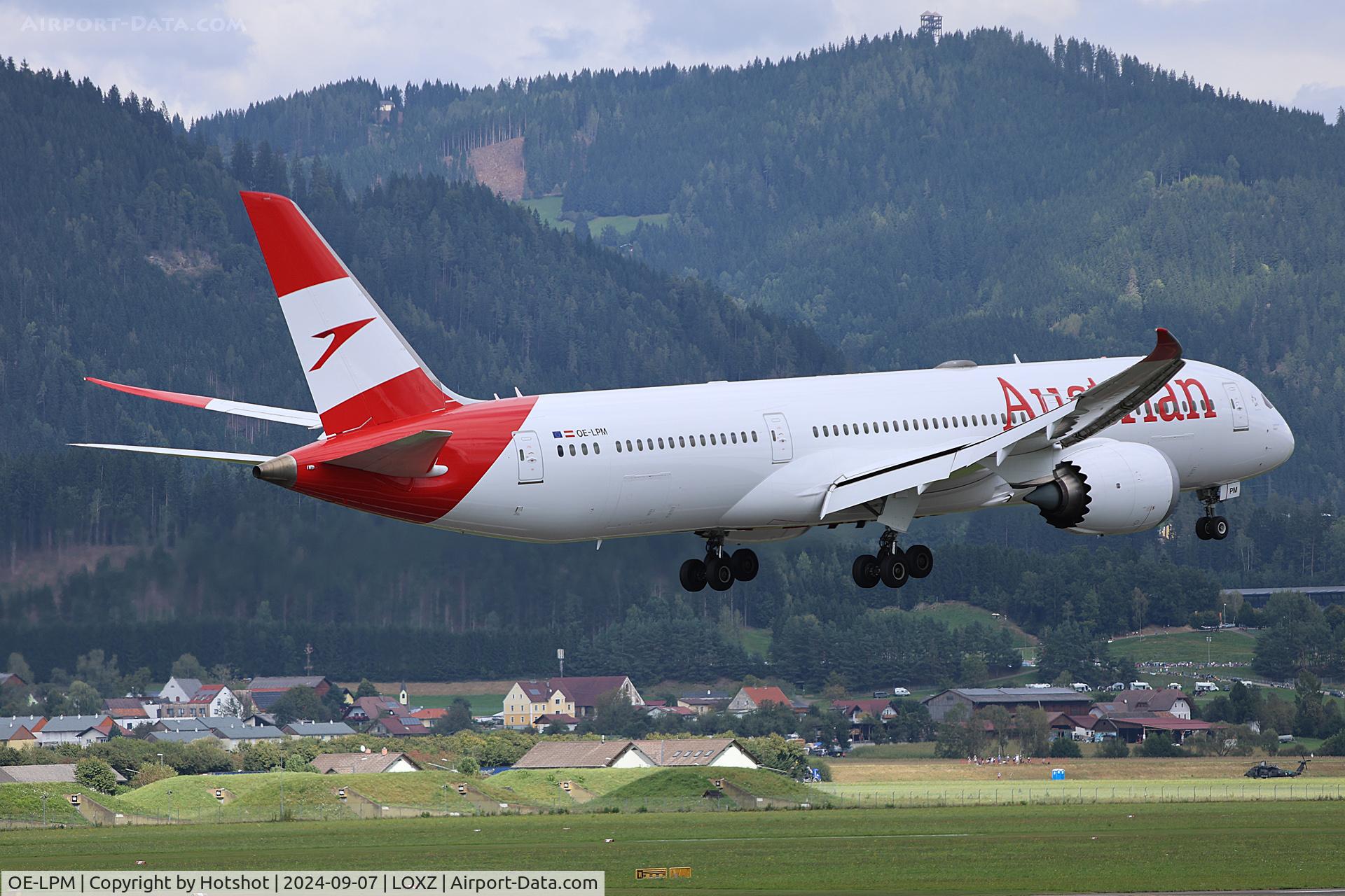 OE-LPM, 2019 Boeing 787-9 Dreamliner C/N 62736, Stating to climb after a great low pass at Airpower 24