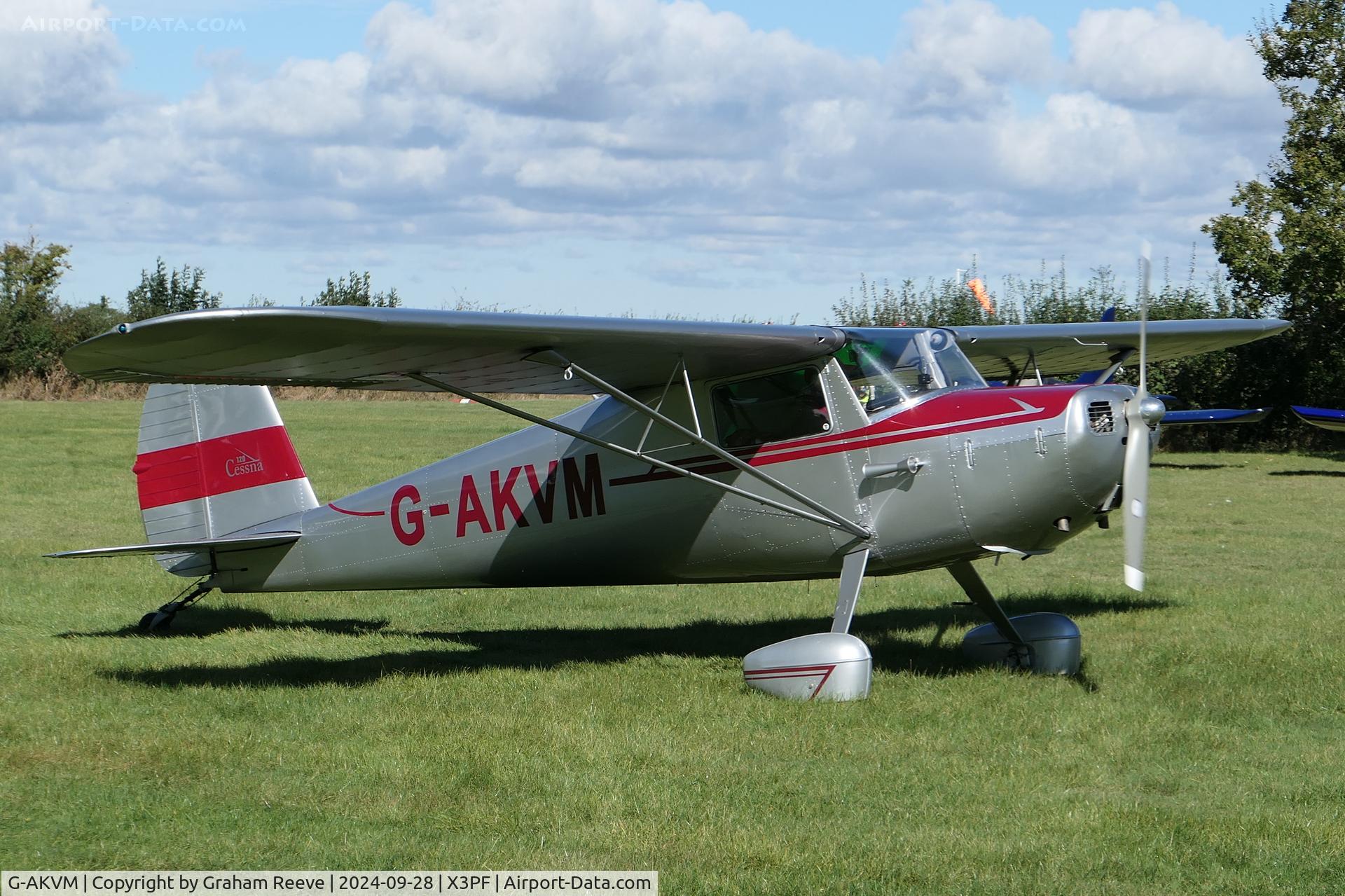 G-AKVM, 1947 Cessna 120 C/N 13431, Just landed at Priory Farm.