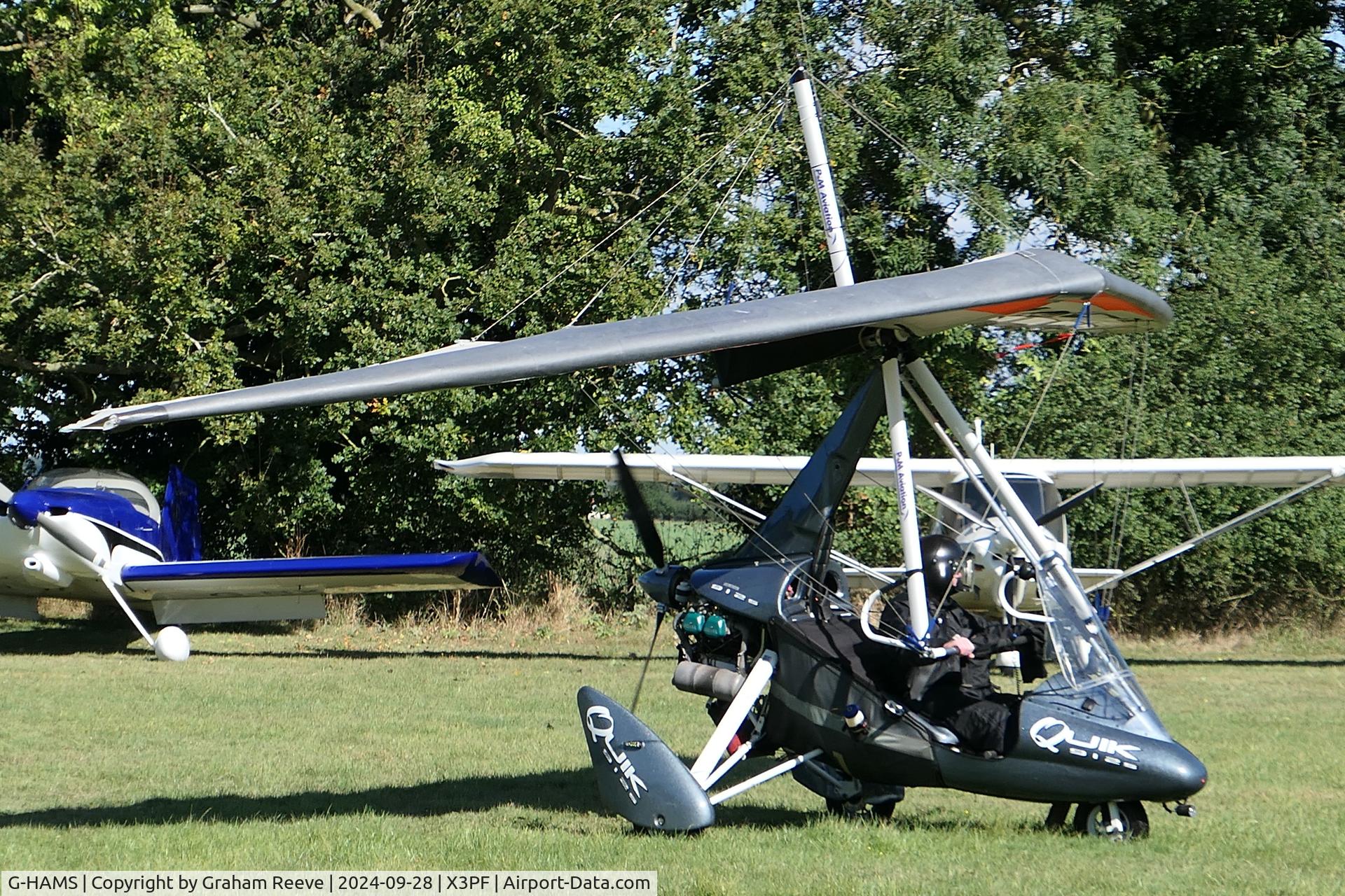 G-HAMS, 2006 P&M Aviation Pegasus Quik C/N 8224, Just landed at Priory Farm.