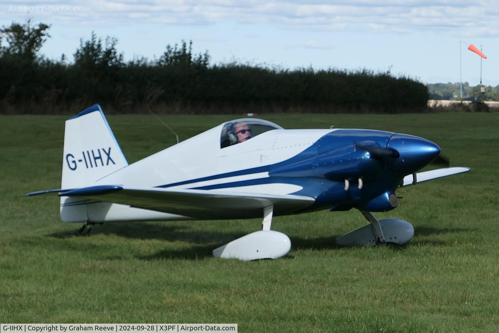 G-IIHX, 1971 Mustang Aeronautics Midget Mustang MM-1 C/N 266, Just landed at Priory Farm.