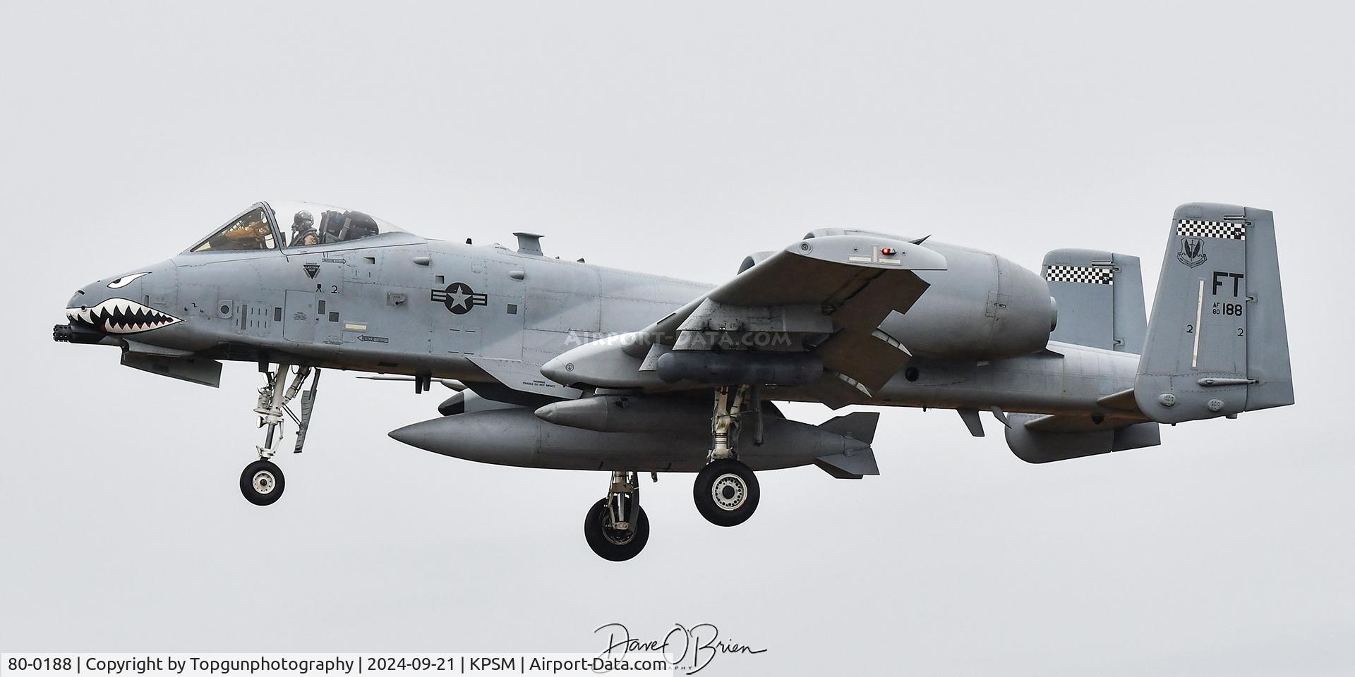 80-0188, 1980 Fairchild Republic A-10C Thunderbolt II C/N A10-0538, CLAW13 75th FS now, was a former AR ANG