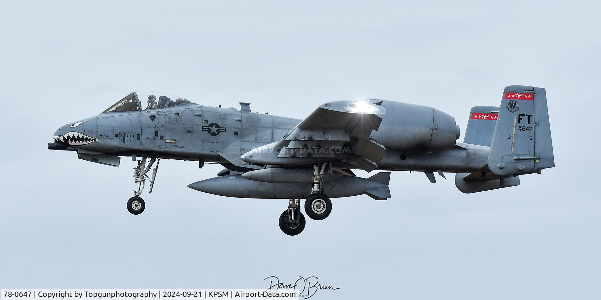 78-0647, 1978 Fairchild Republic A-10C Thunderbolt II C/N A10-0267, Former MA 104th FW, now with the 76th FS at Moody