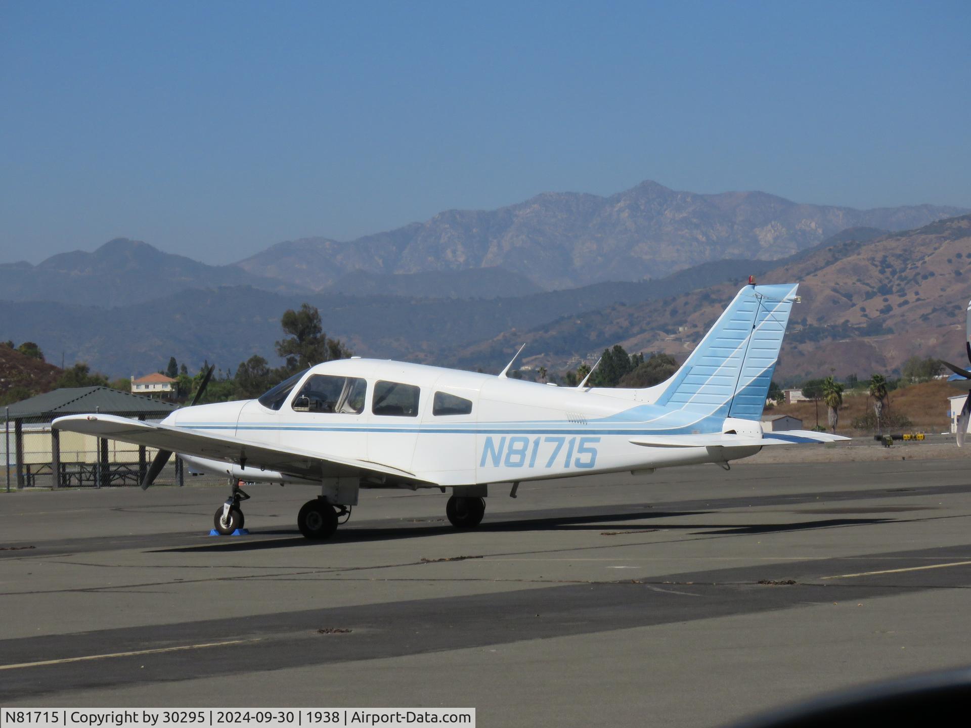 N81715, 1980 Piper PA-28-161 C/N 28-8016291, Parked